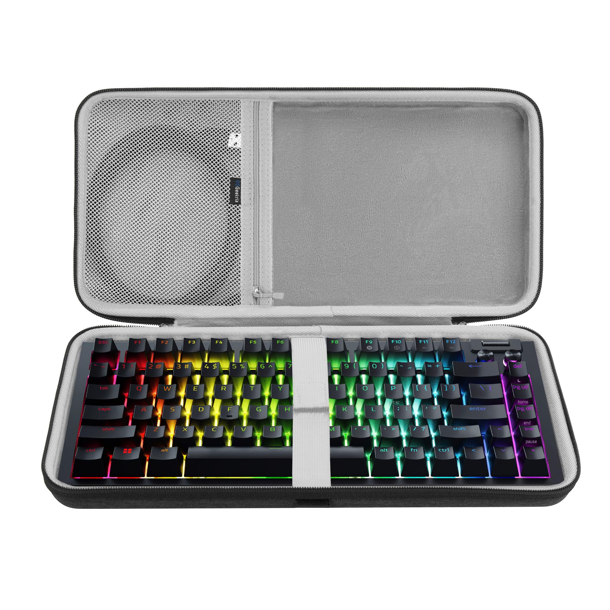 Geekria 75% Keyboard Hard Shell Case, Compatible with Razer BlackWidow V4 75%, YUNZII B75 PRO, Keychron Q1 HE/Q1 Ultra, Aula S75