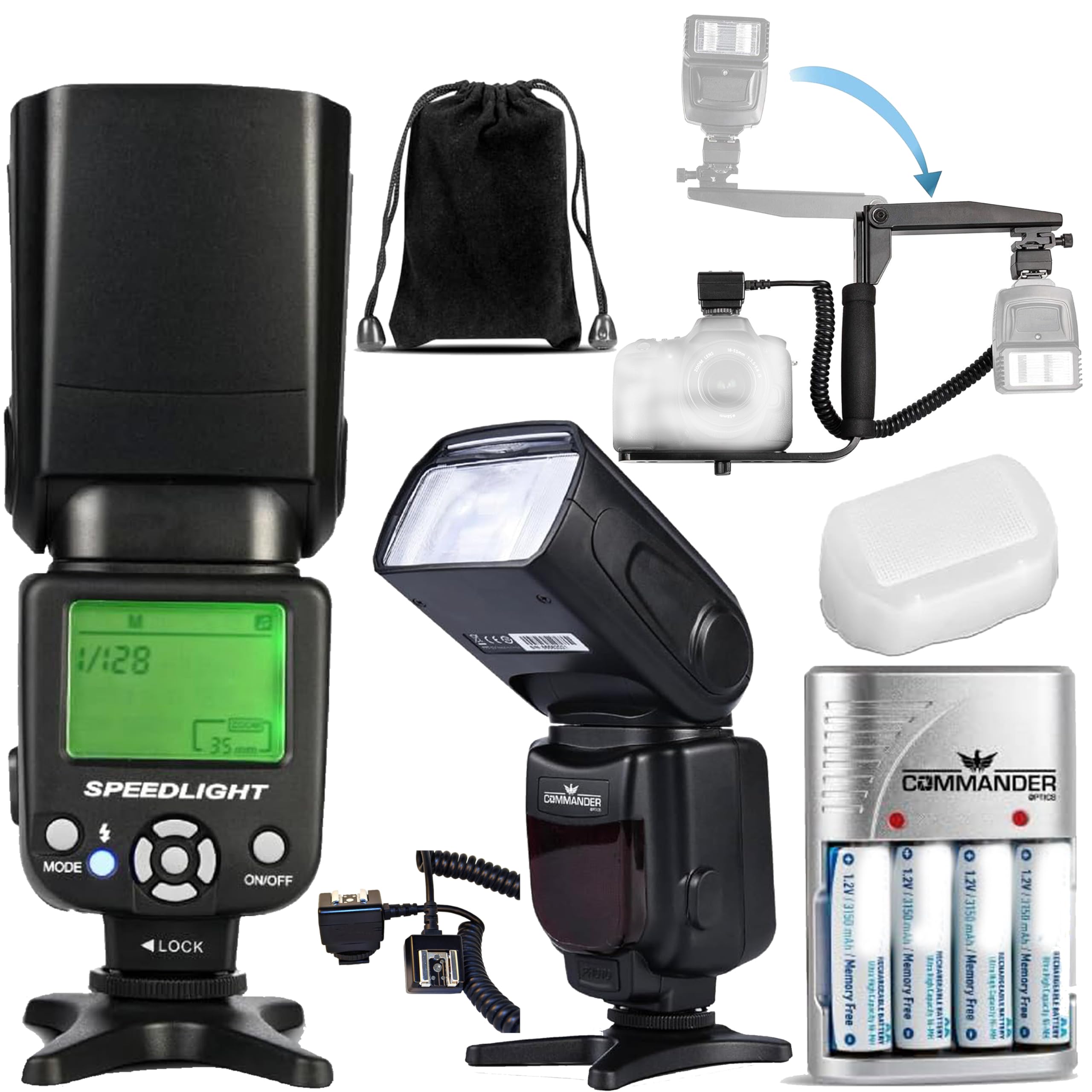 Speedlite Dedicated Electronic Flash Bundle For Canon Eos Rebel Sl2, Sl3,T6I, T7I, T8I, 750D, 800D, 850D,Includes U Shape Bracke
