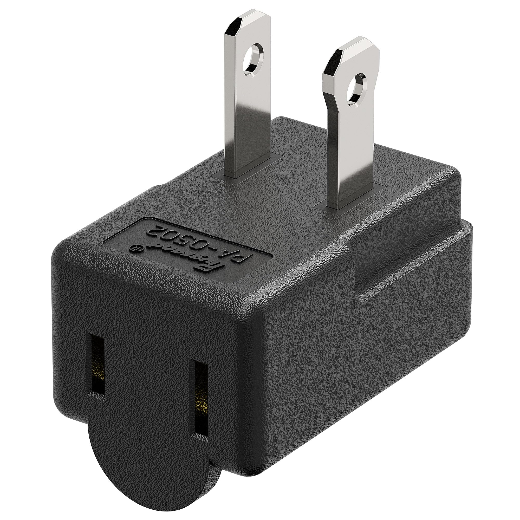 Right Angle Adapter,2 Prong 90 Degree Downward Angled Ac Adapter, Polarized 2 Prong L Type Adapter, Vertical Right Angled Down A