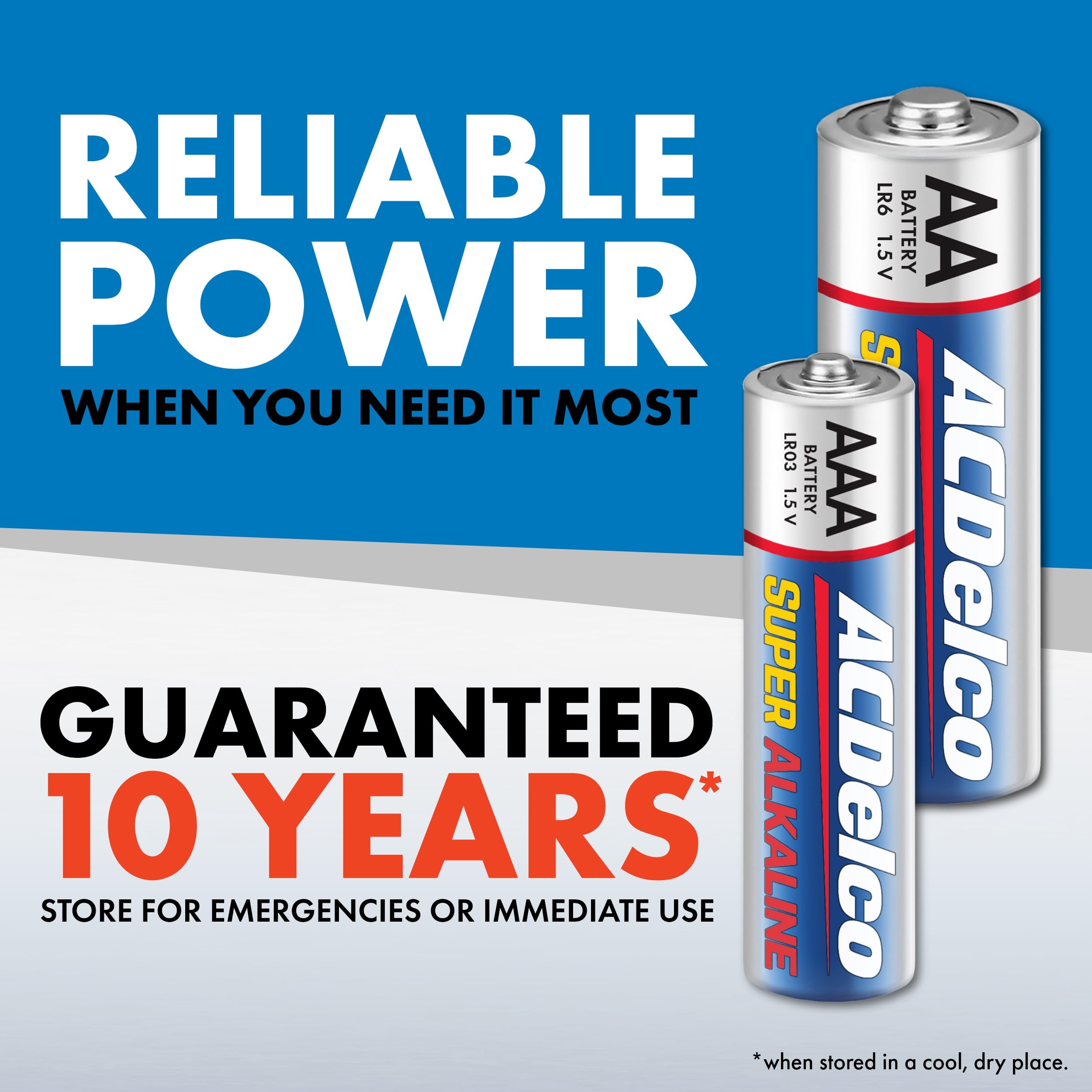 Acdelco Double Aa And Triple Aaa 40 Count Combo Pack Super Alkaline Batteries, 20 Count Each, 10 Year Shelf Life