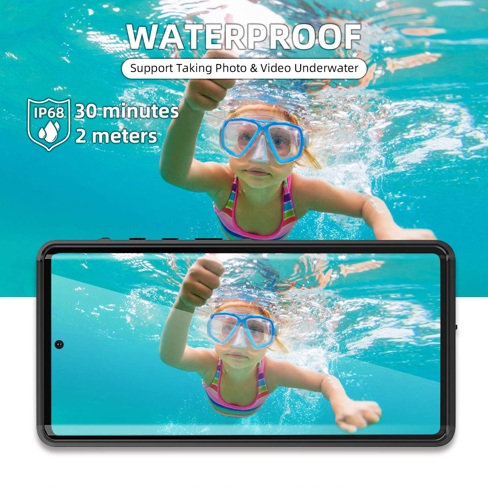 Wifort For Samsung Galaxy Note 20 Ultra Waterproof Case Built-In Screen Protector Water Resistant Cover Protective Drop Protecti