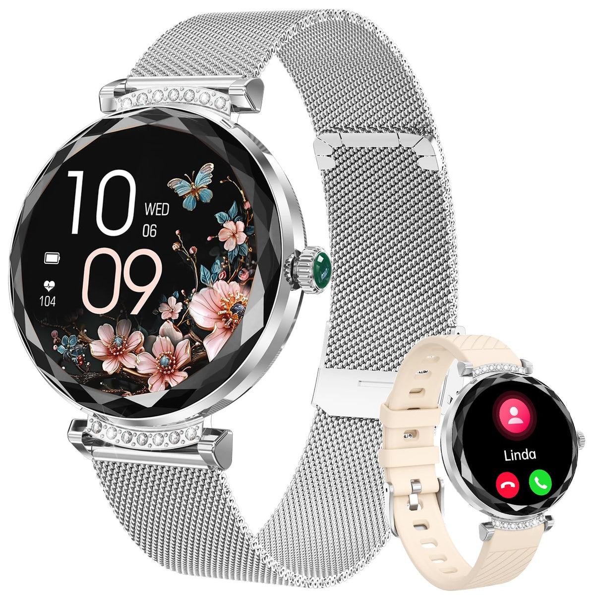 Smart Watch (Answer/Make Calls), 1.19 '' Smart Watches For Women 110+ Sports Modes Fitness Tracker With Blood Pressure/Heart Rat