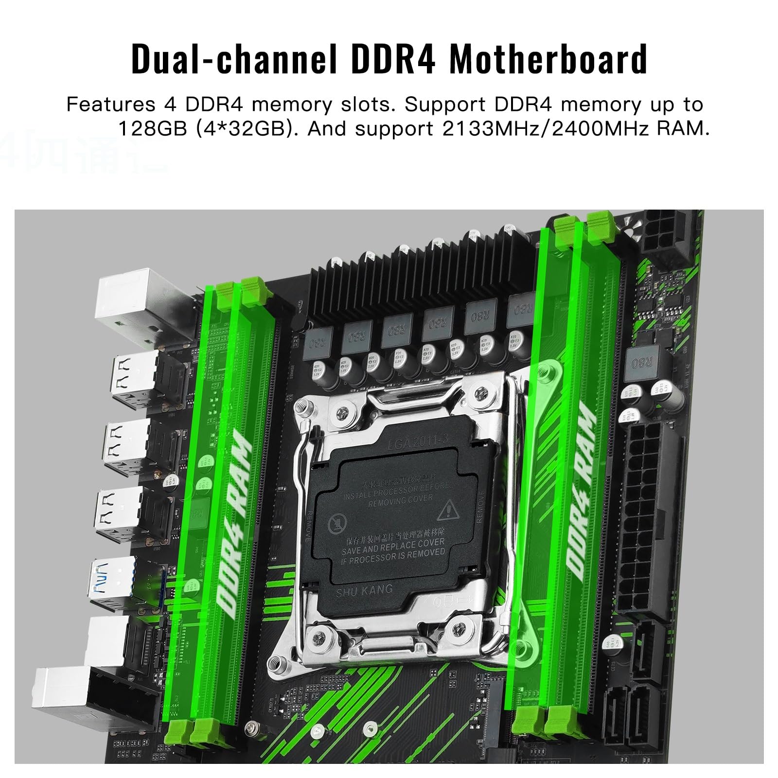 Shangzhaoyuan X99 Pr9 Motherboard And 16Gb*2 Ddr4 Ram 2133Mhz, Lga 2011 3 Motherboard For Intel Xeon E5 V3 V4 Processor (Pcie 3.