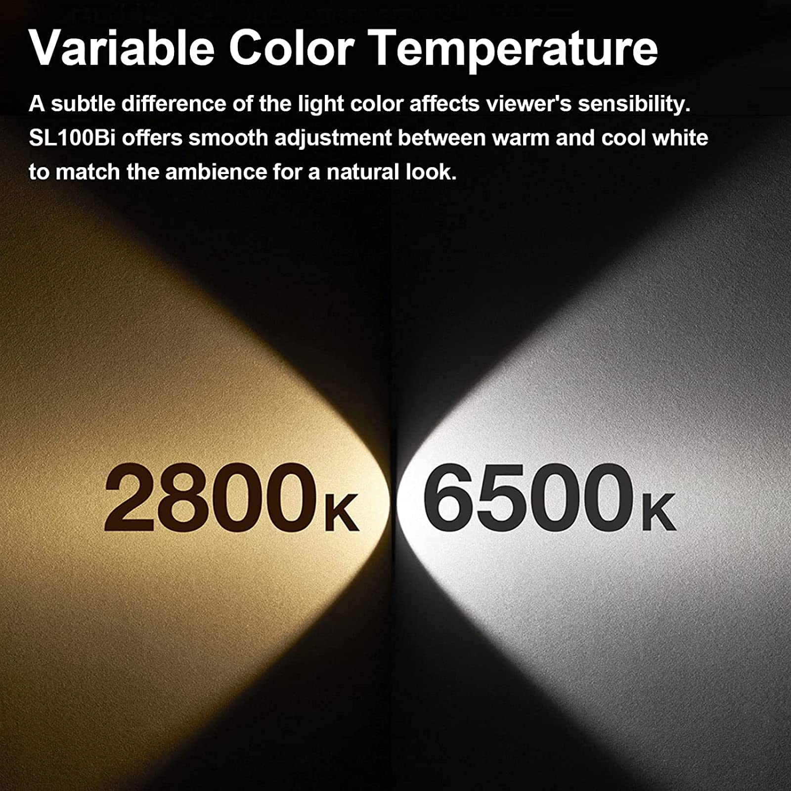 Godox Sl100Bi Bi Color Led Video Light,With Rc A6 Remote Control, 2800 6500K Tlci 97+ Cri 96+,11 Lighting Effect, App Bluetooth