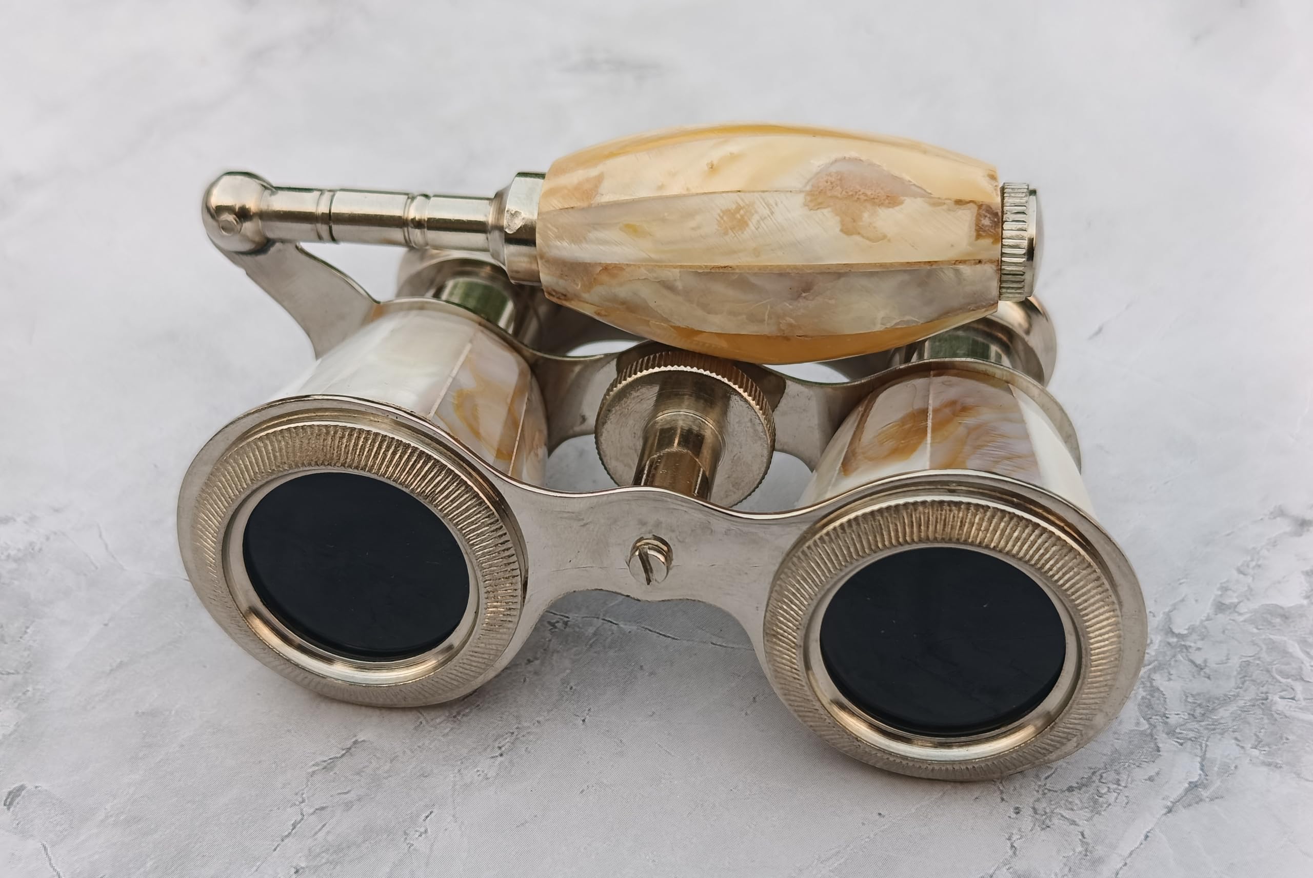 Sifaat World Opera Glasses Nickel Finish   Elegant Binoculars For Kids & Adults With Foldable Handle, Portable Theater Glasses,