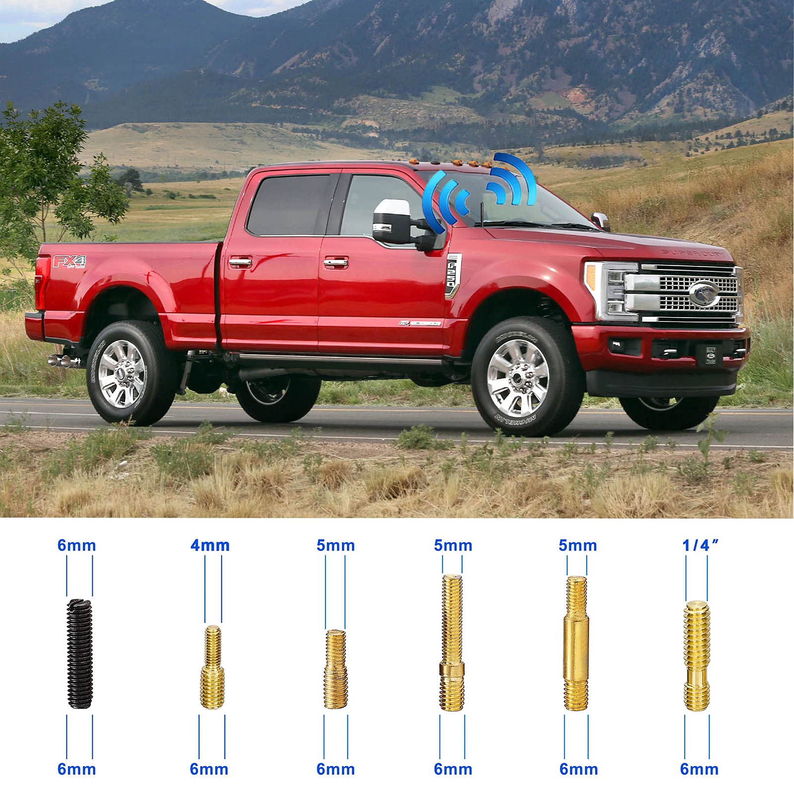 Bingfu Car Radio Antenna Mast Carbon Fiber Truck Antenna Replacement For Ford F150 Raptor F250 F350 F450 Super Duty, Dodge Ram 1