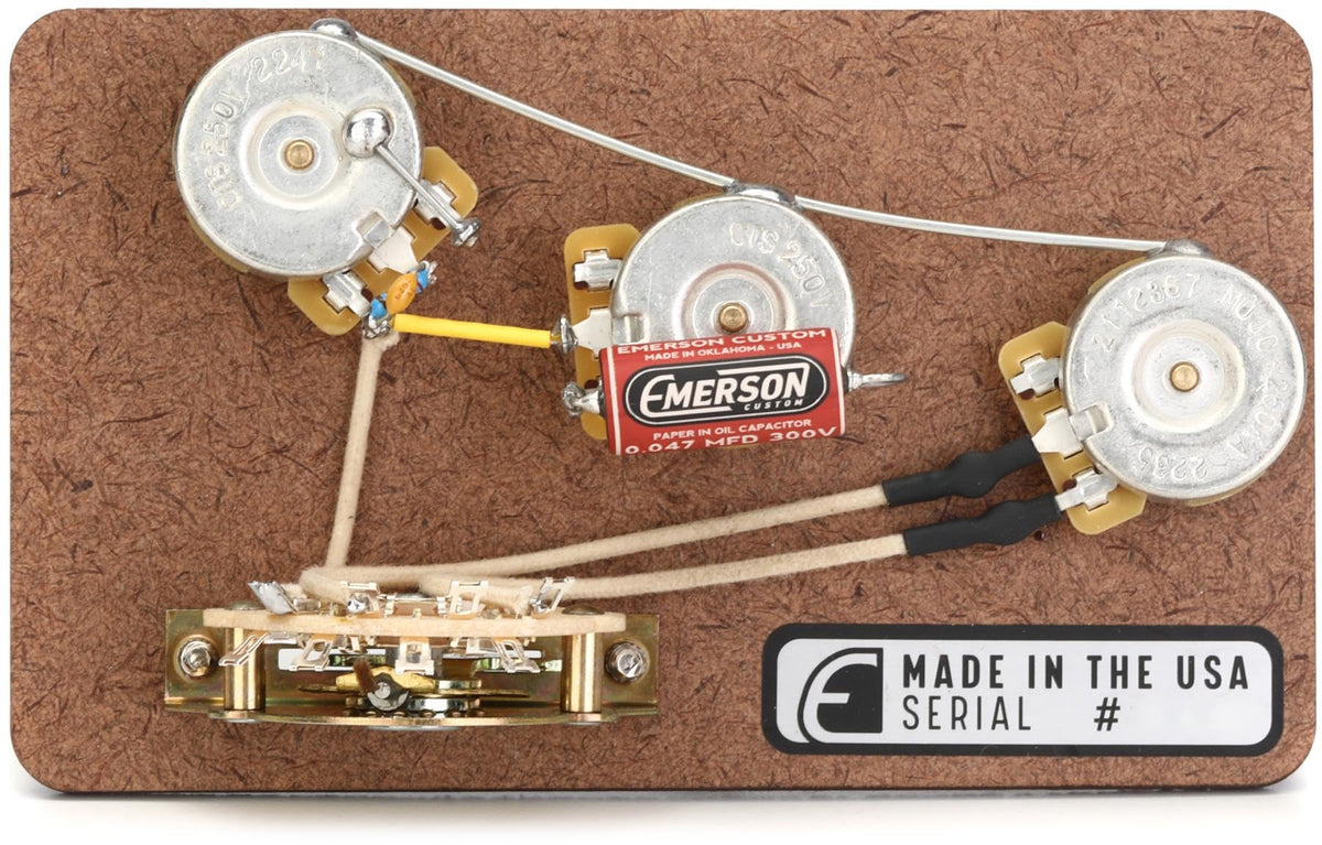 Emerson Custom 5 Way Blender Prewired Kit For Fender Stratocasters   250Kohm Pots