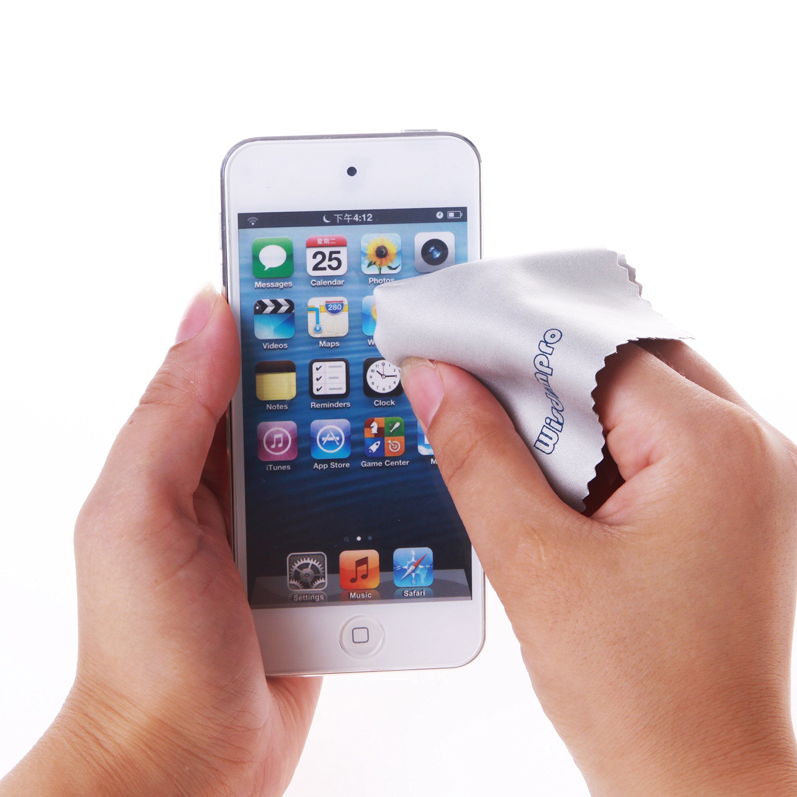 Wisdompro 12 Pack 4.75 X 4.75 Inches Microfiber Cleaning Cloth For Camera Optical Lens, Glass, Cell Phone, Ipad, Tablet, Laptop,