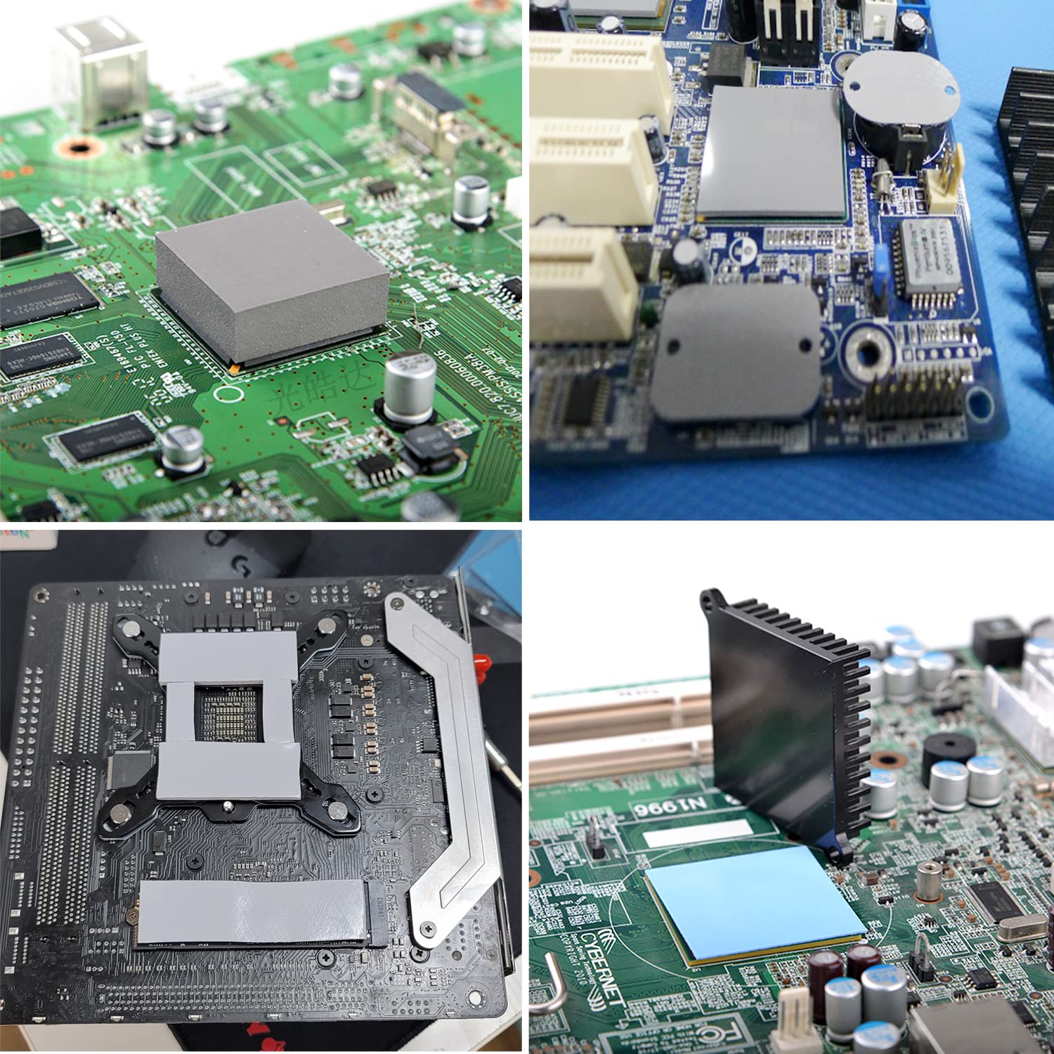 4 Pack 13W/M.K Thermal Pads, 100 X 100Mm 0.5Mm+1Mm+1.5Mm+2Mm Silicone Cooling Pad Non Conductive Heat Resistance Extreme Odyssey