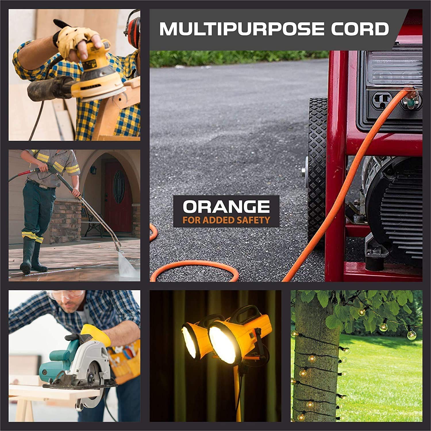 Iron Forge Cable 10 Gauge Extension Cord 25 Ft   15 Amp Extension Cord With 3 Prong 10 Awg Water Resistant Orange Outdoor Extens