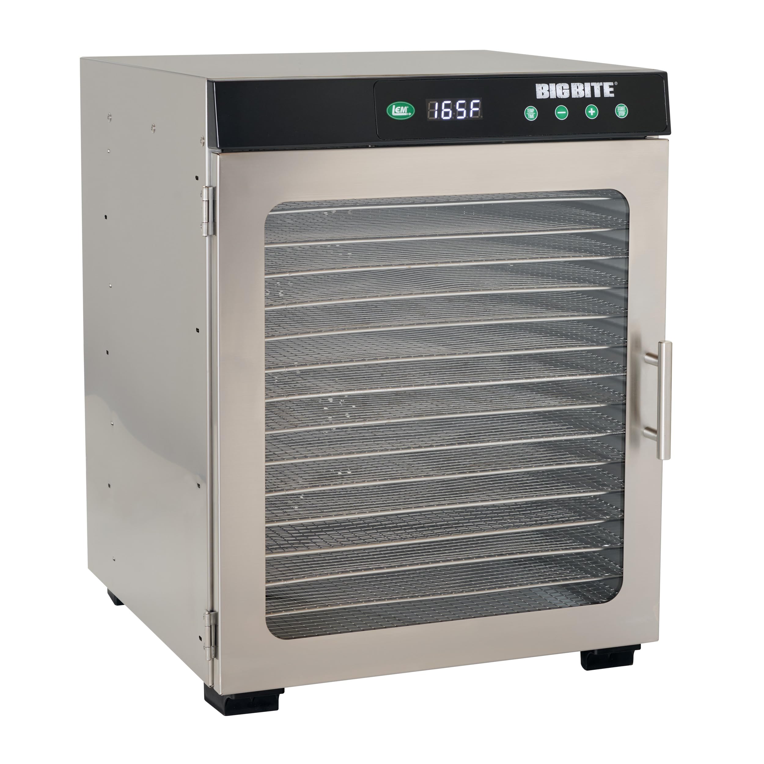 LEM Products BigBite 16-Tray Stainless Steel Dehydrator, Food Dehydrator for Beef Jerky, Meat, Vegetables, and Fruits, Includes 