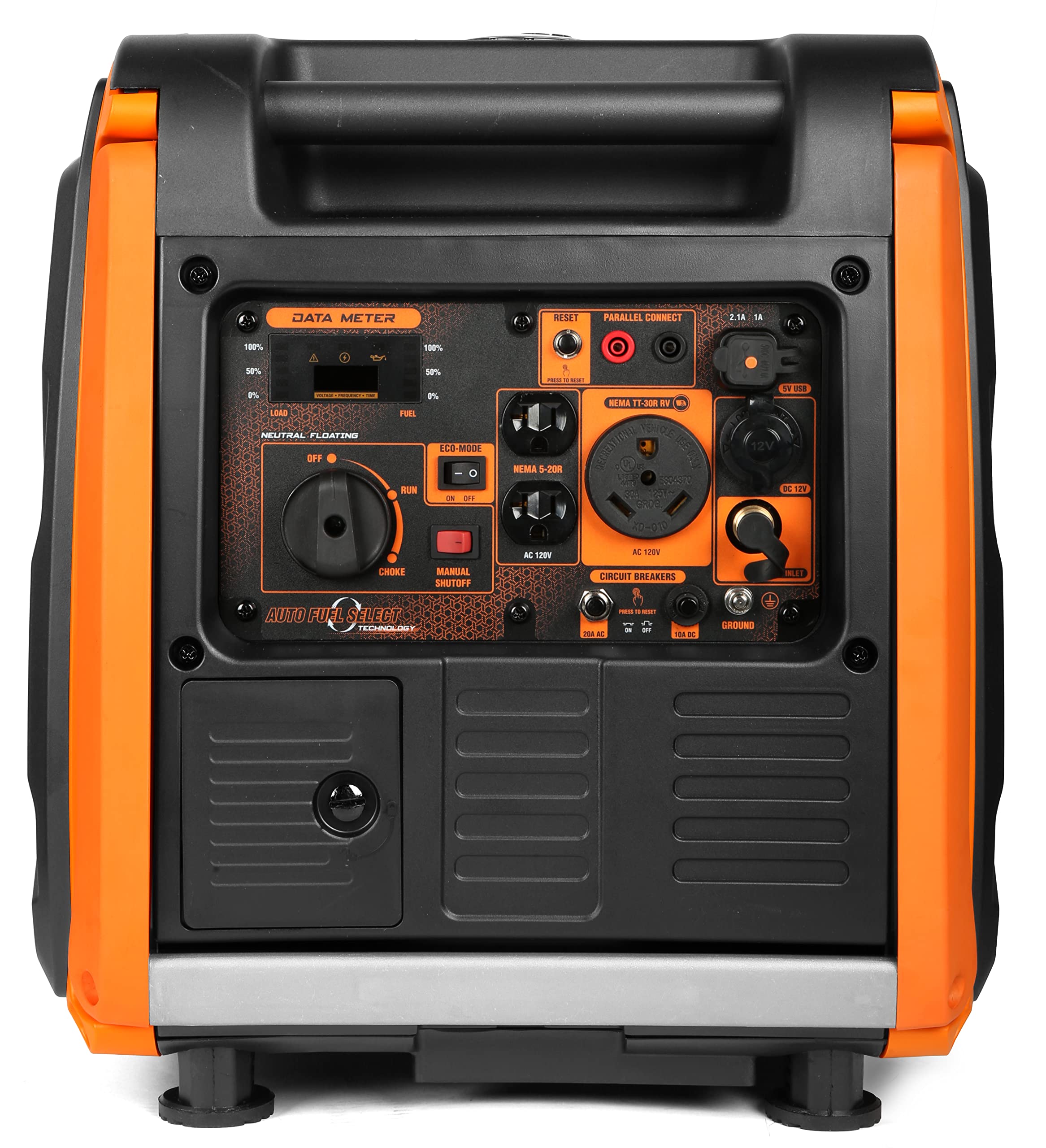 Wen Df450I Super Quiet 4500 Watt Dual Rv Ready Portable Inverter Generator With Fuel Shut Off
