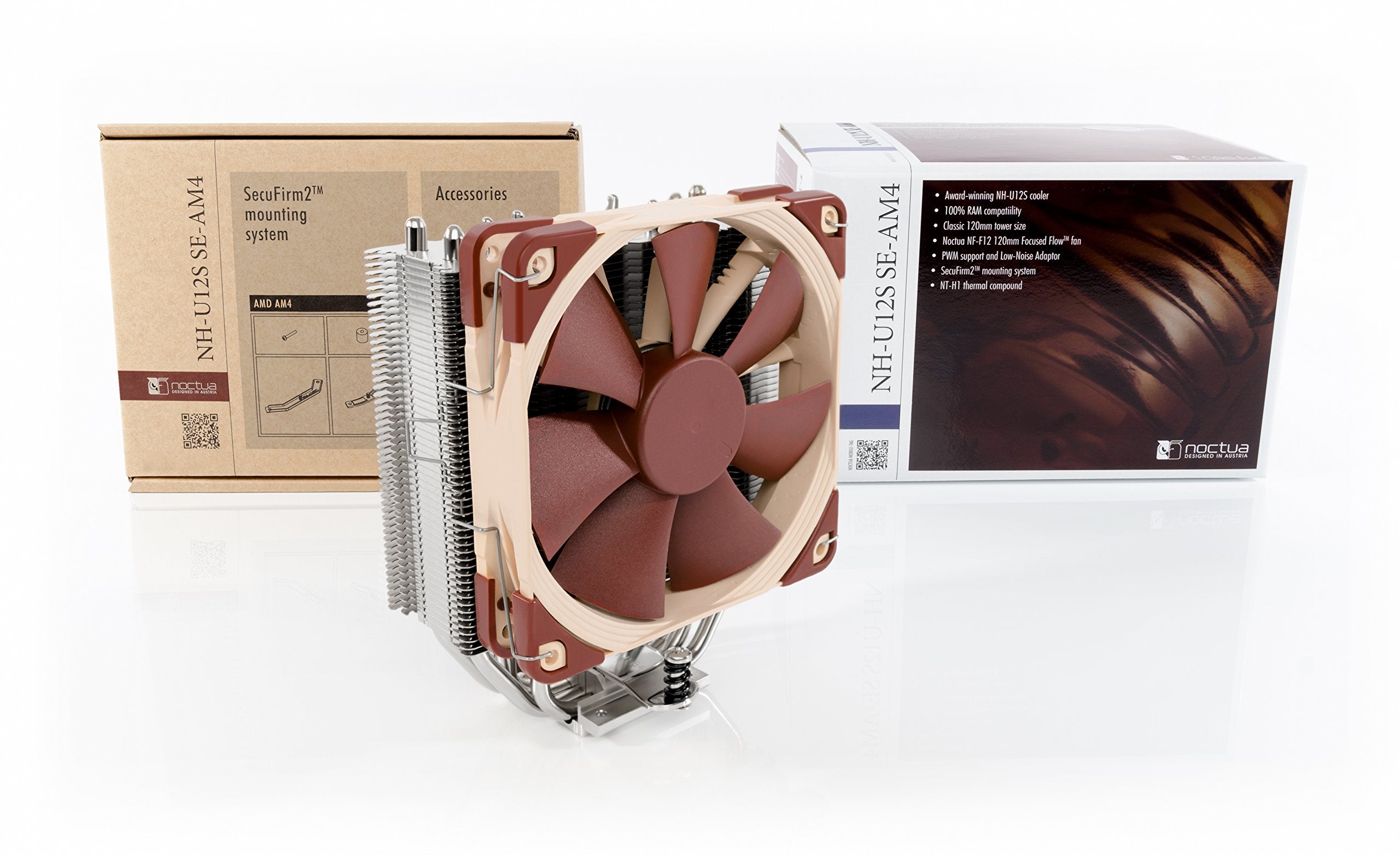 Noctua Nh U12S Se Am4, Premium Cpu Cooler For Amd Am4 (Brown)
