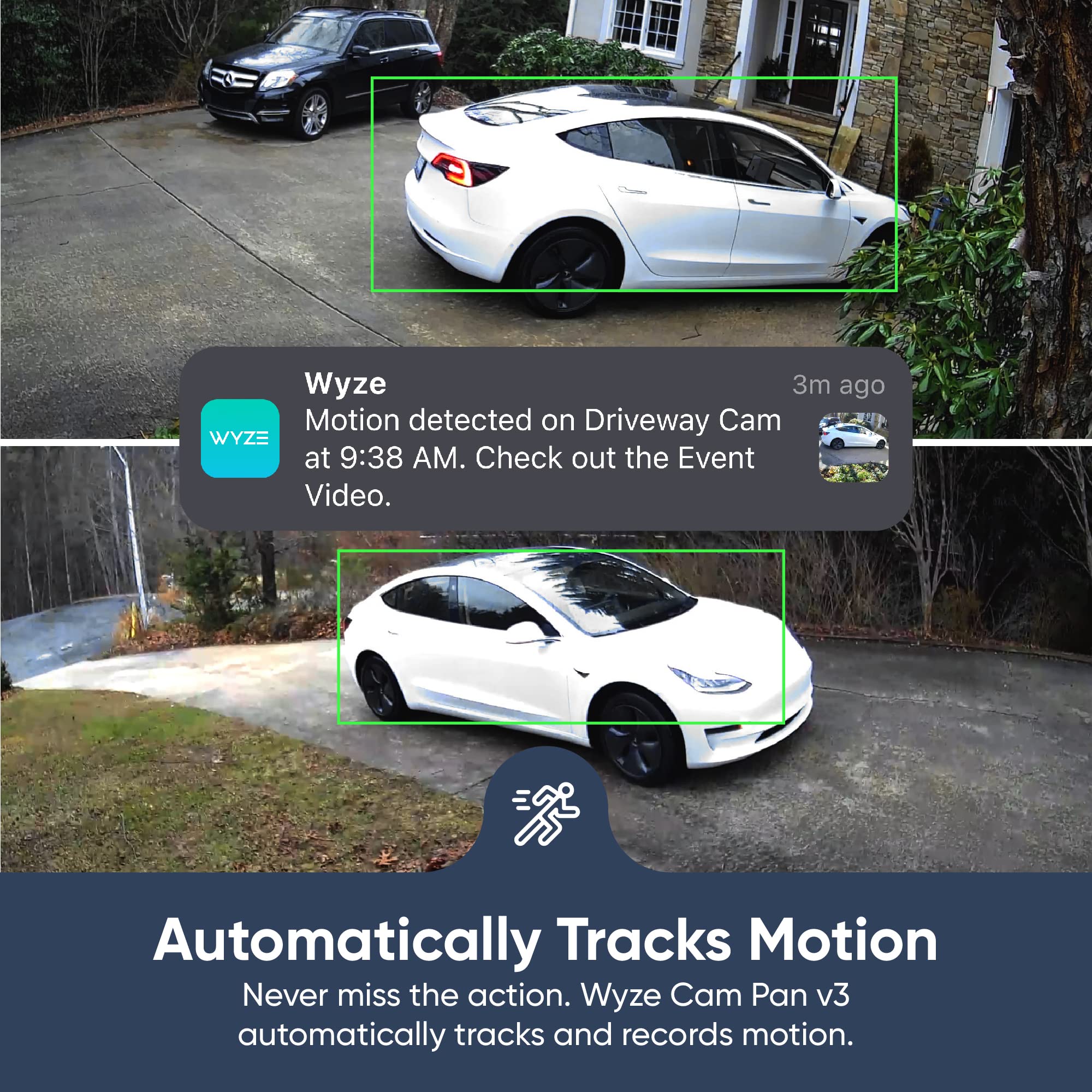 Wyze Cam Pan V3 Indoor/Outdoor Ip65 Rated 1080P Pan/Tilt/Zoom Wi Fi Smart Home Security Camera With Color Night Vision, 2 Way Audio, Compatible With Alexa & Google Assistant, White, 2 Pack
