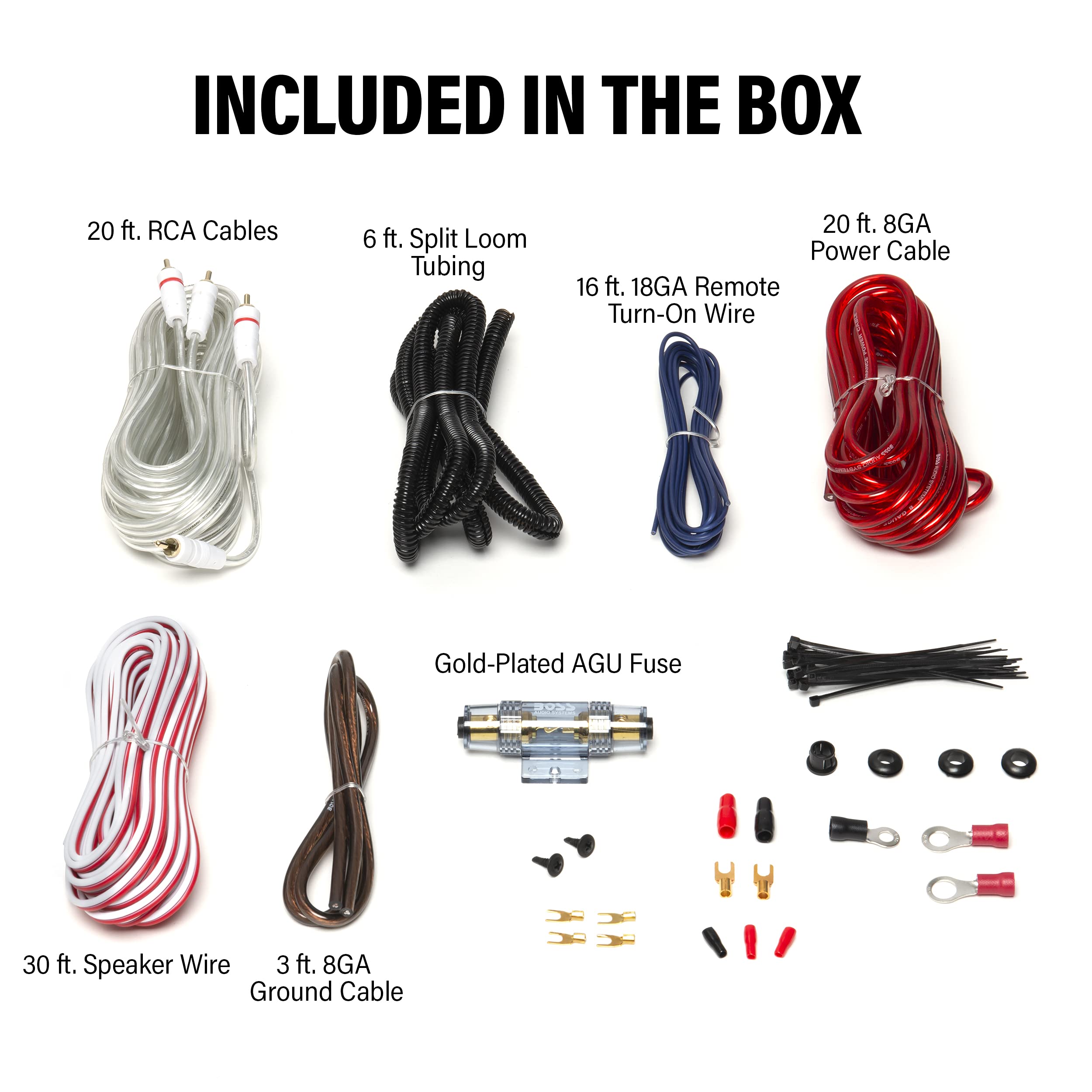 Boss Audio Systems 8Bk 8 Gauge Amplifier Installation Wiring Kit   A Car Amplifier Wiring Kit Helps You Make Connections And Bri