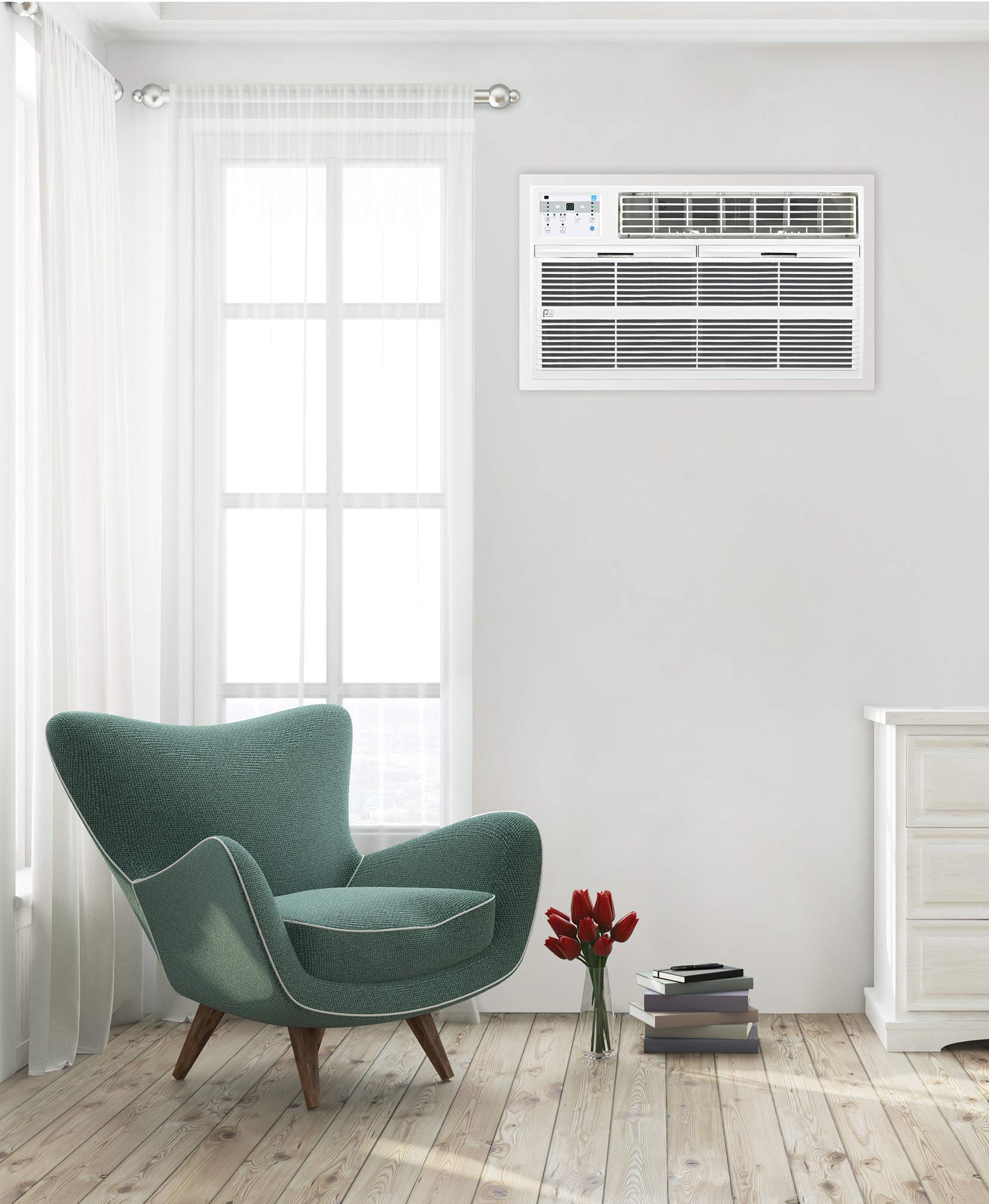 Perfectaire 4Patw8000 8,000 Btu Thru The Wall Air Conditioner With Remote Control, Eer 10.6, 300 350 Sq. Ft. Coverage, White, 8,