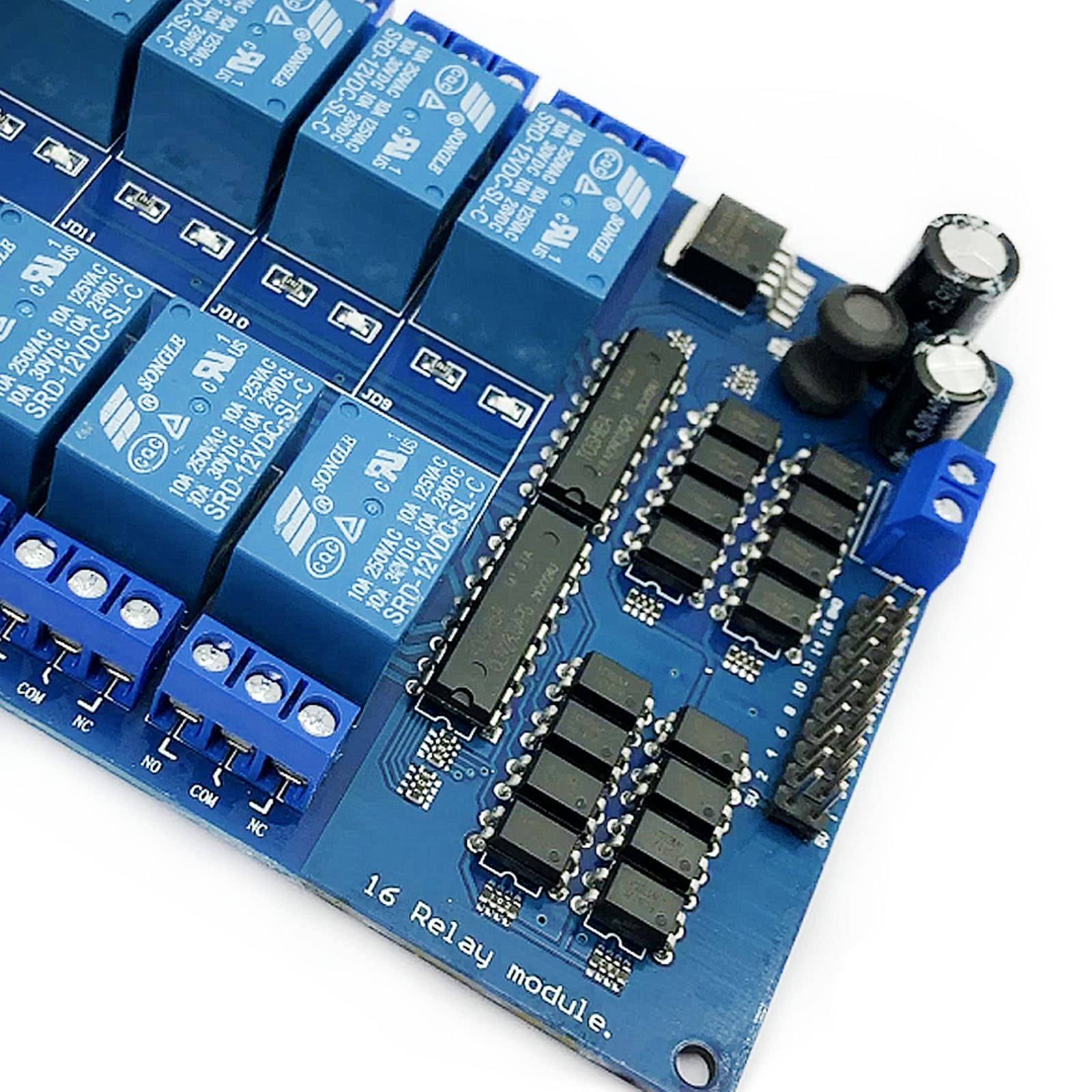 Devmo 12V 16 Channel Relay Interface Board Module Optocoupler Led Lm2576 Power Compatible With Ar Duino Diy Kit Pic Arm Avr