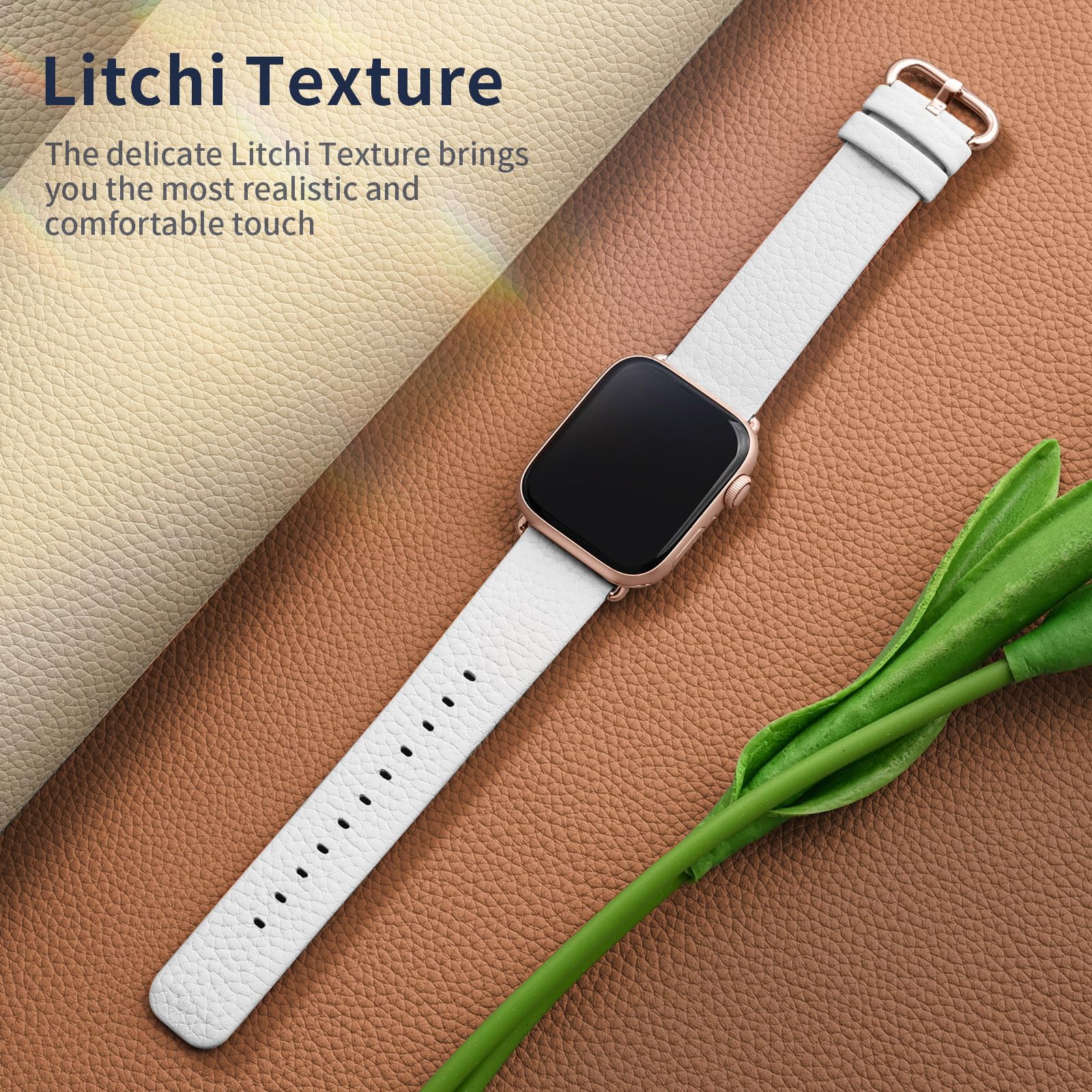 Fullmosa Watch Band Compatible With Apple Watch Leather Band 42Mm 41Mm 40Mm 38Mm, Iwatch Band For Series Ultra2/Ultra/10/9/8/7/6