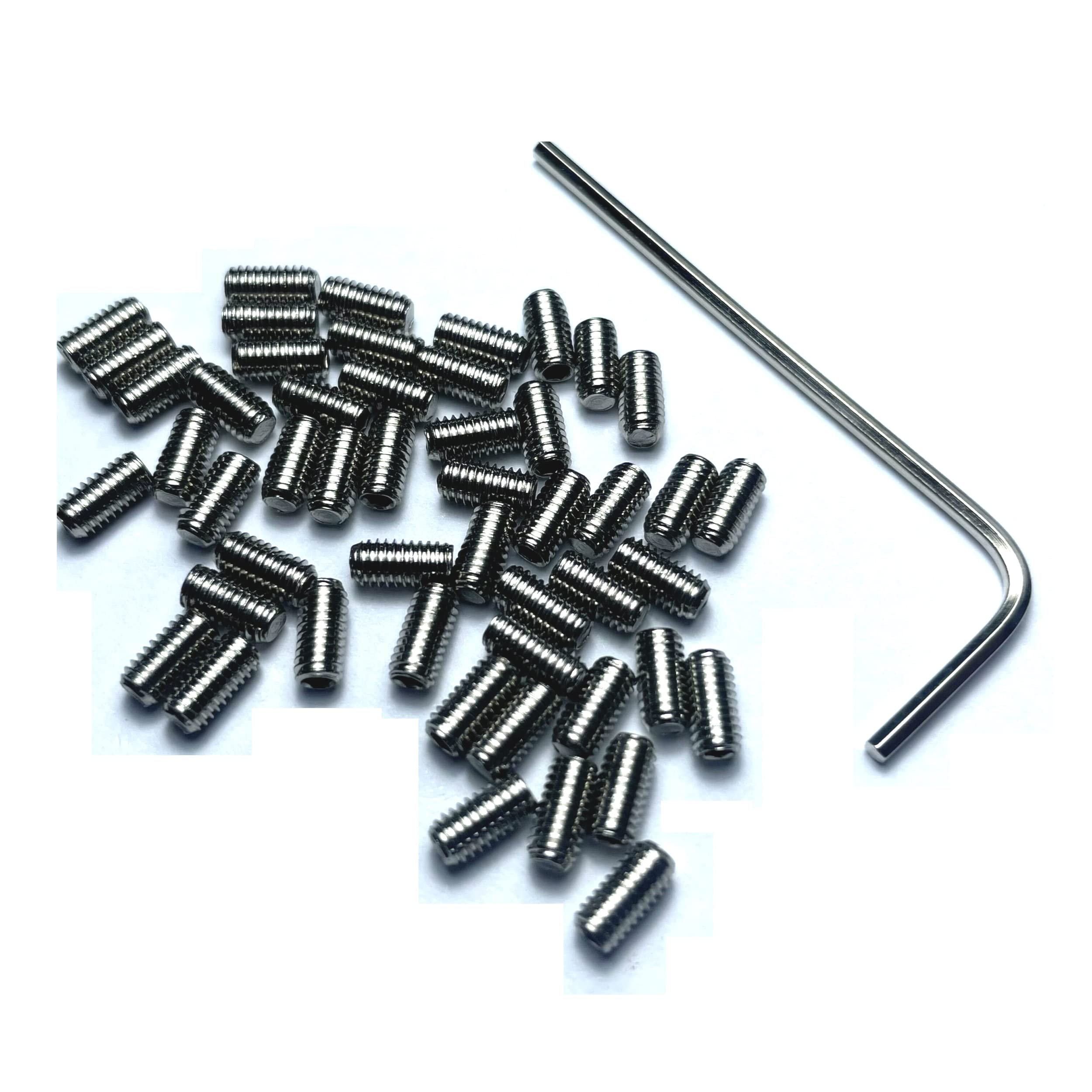 Zdingtech 50Pcs M3 X 6Mm 304 Stainless Steel Guitar Bridge Saddle Height Adjustment Screws For Fender Stratocaster Telecaster Wi