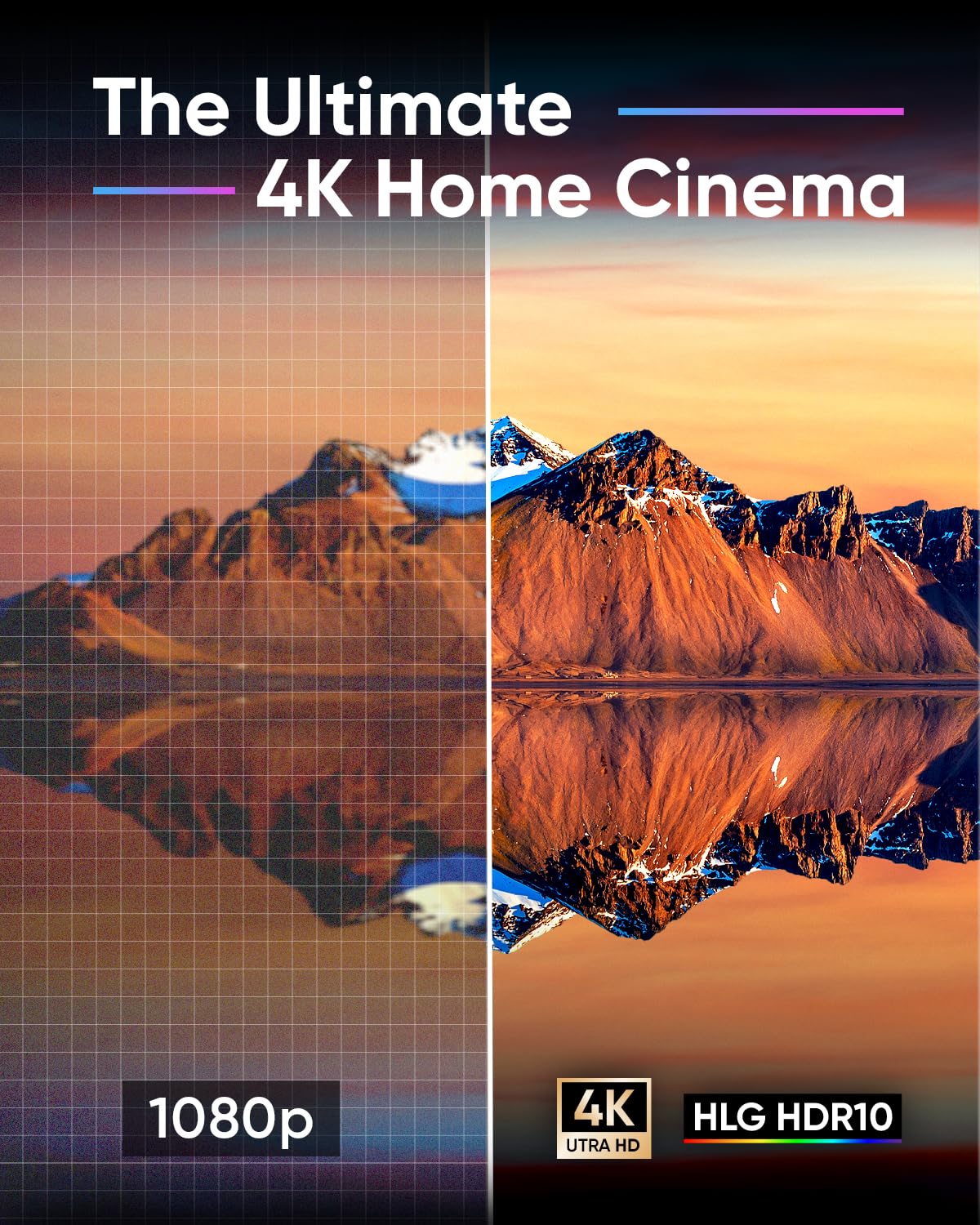 Nomvdic P2000 Ultra Short Throw 4K Triple Laser Projector, 2500 Ansi Lumen, 50W Speaker, Dolby & Dts Support, 3D, Hdr10, Ust Pro