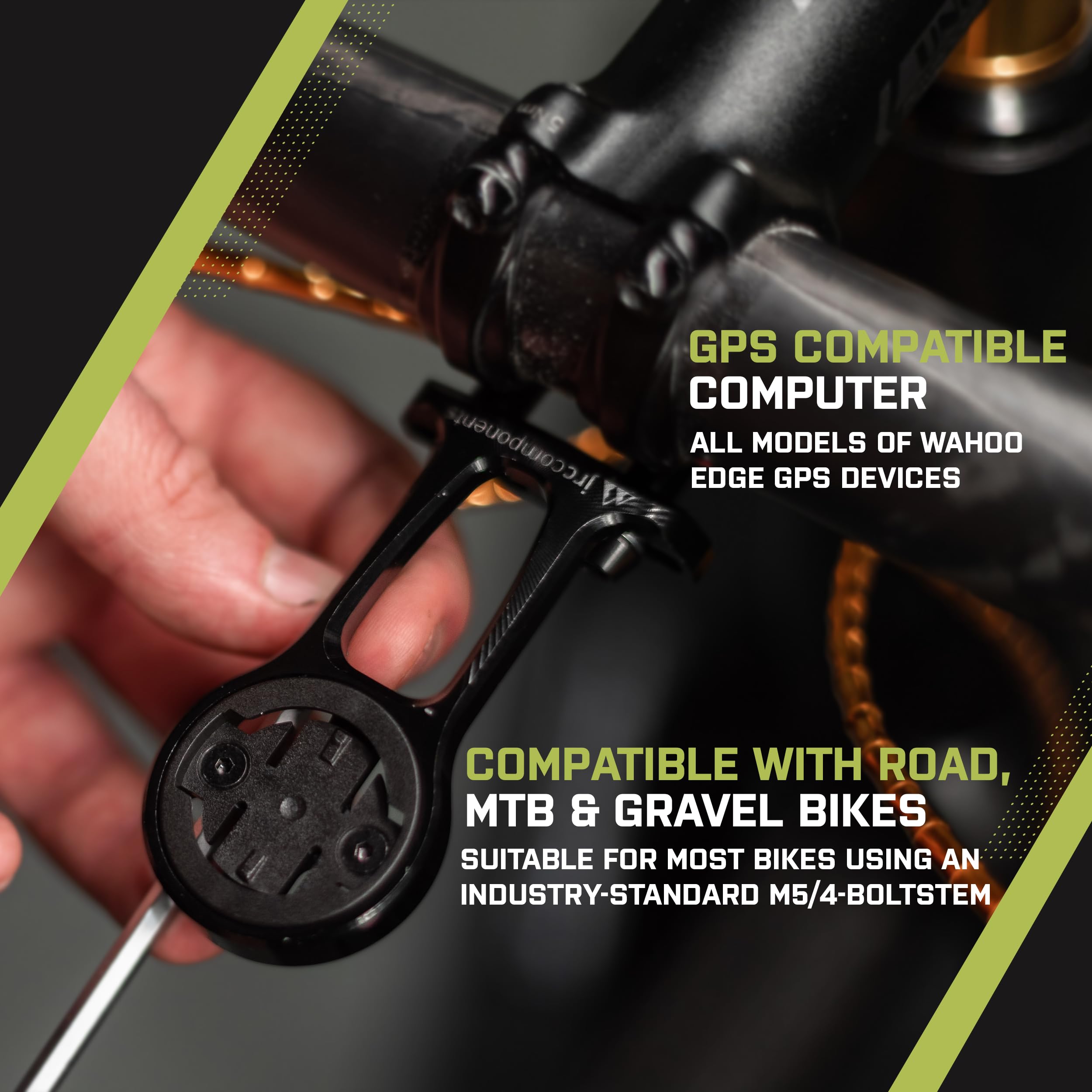 Jrc Components Stem Out Front Mount - Compatible With Wahoo - Orange