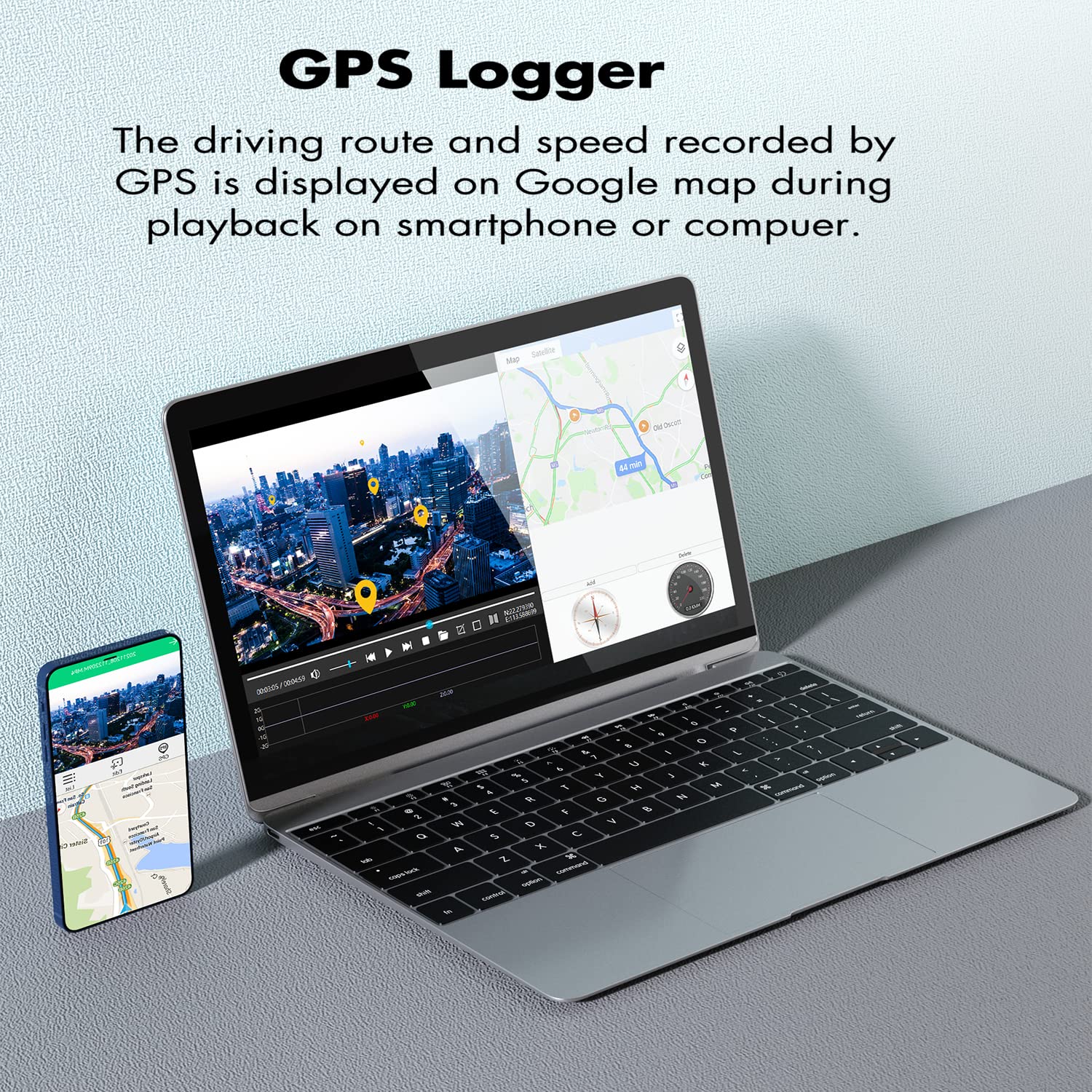 Heaboli 4K Dual Dash Cam Front And Rear, Wi Fi Gps, 3 Inches Ips Touch Screen, Car Camera Driving Recorder With Night Vision, Pa