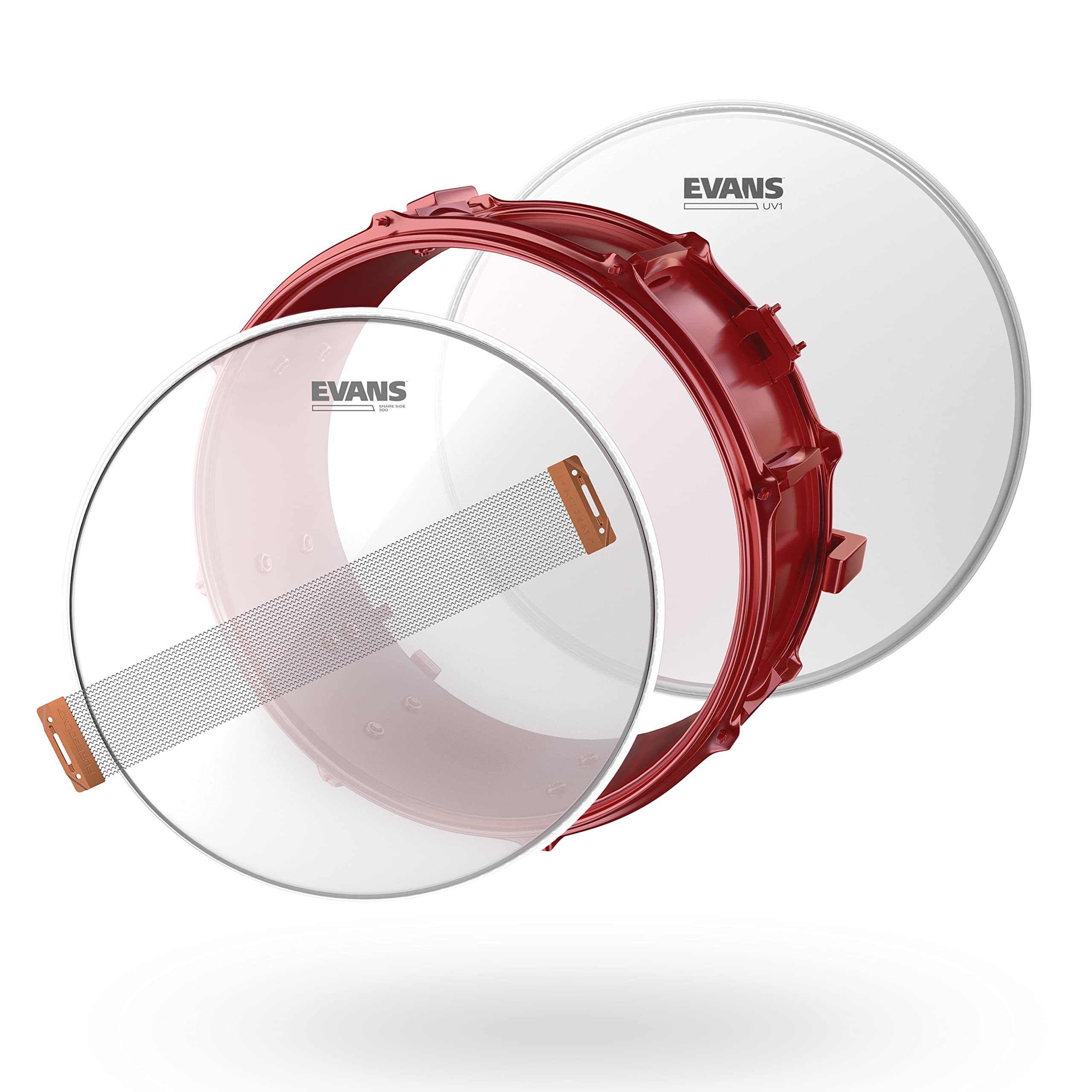 Evans Uv1 Snare Drum Tune Up Kit   Contains Uv Drum Head, Resonant Snare Head, Promark 5A Drumsticks, Snare Wire, Drum Key, Eq P