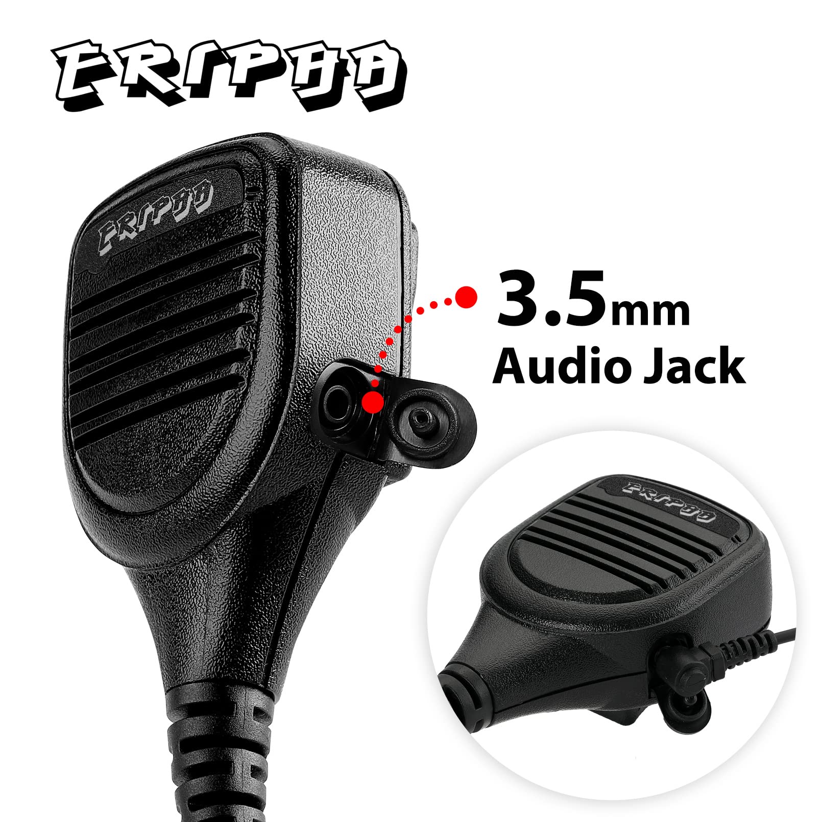 Eripha Speaker Microphone With Ptt Compatible With Motorola Xpr 3000 3000E 3300 3300E 3500 3500E Walkie Talkie Two Way Radio Rei
