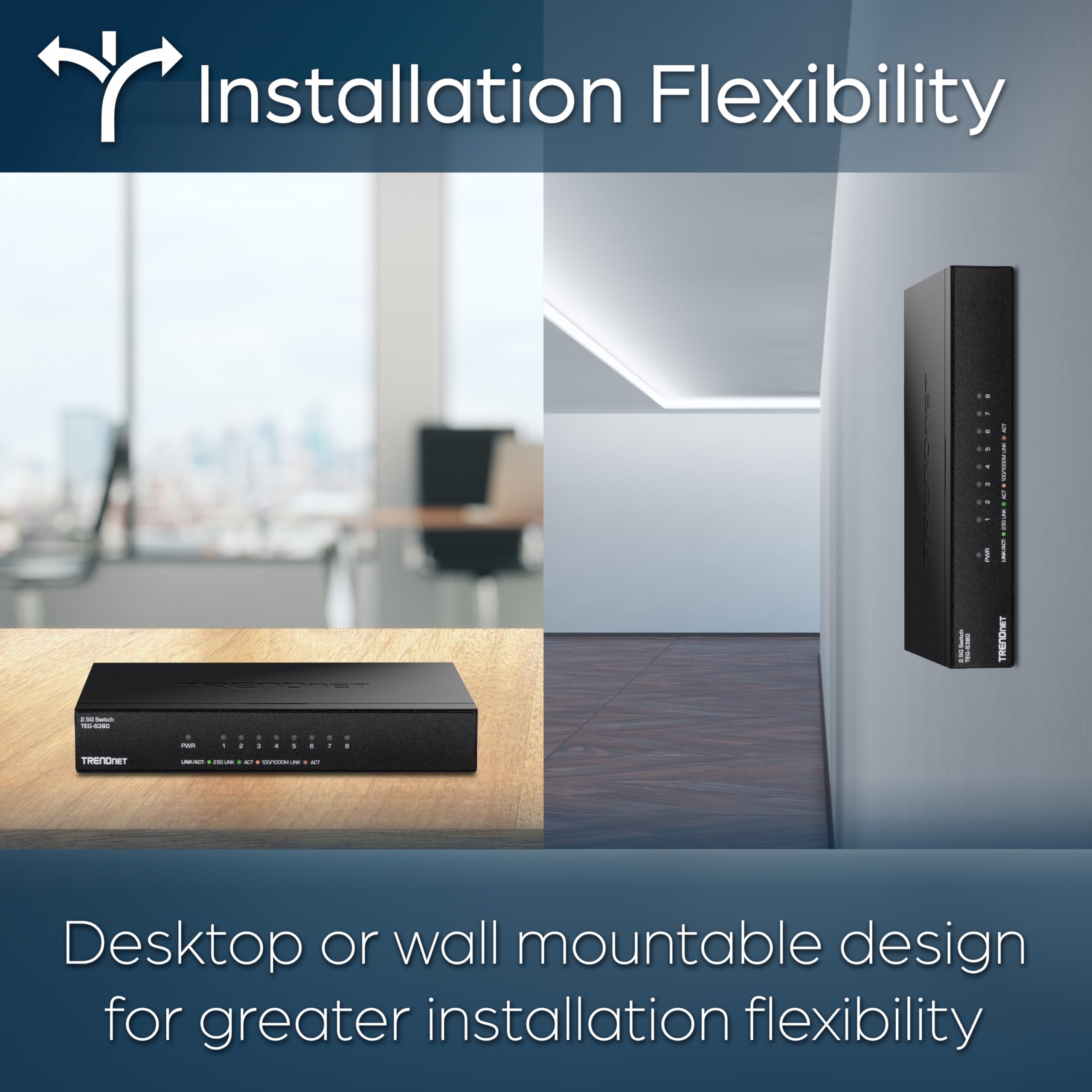 Trendnet 8 Port Unmanaged 25G Switch, 8 X 25Gbase T Ports, 40Gbps Switching Capacity, Backwards Compatible With 10 100 1000Mbps