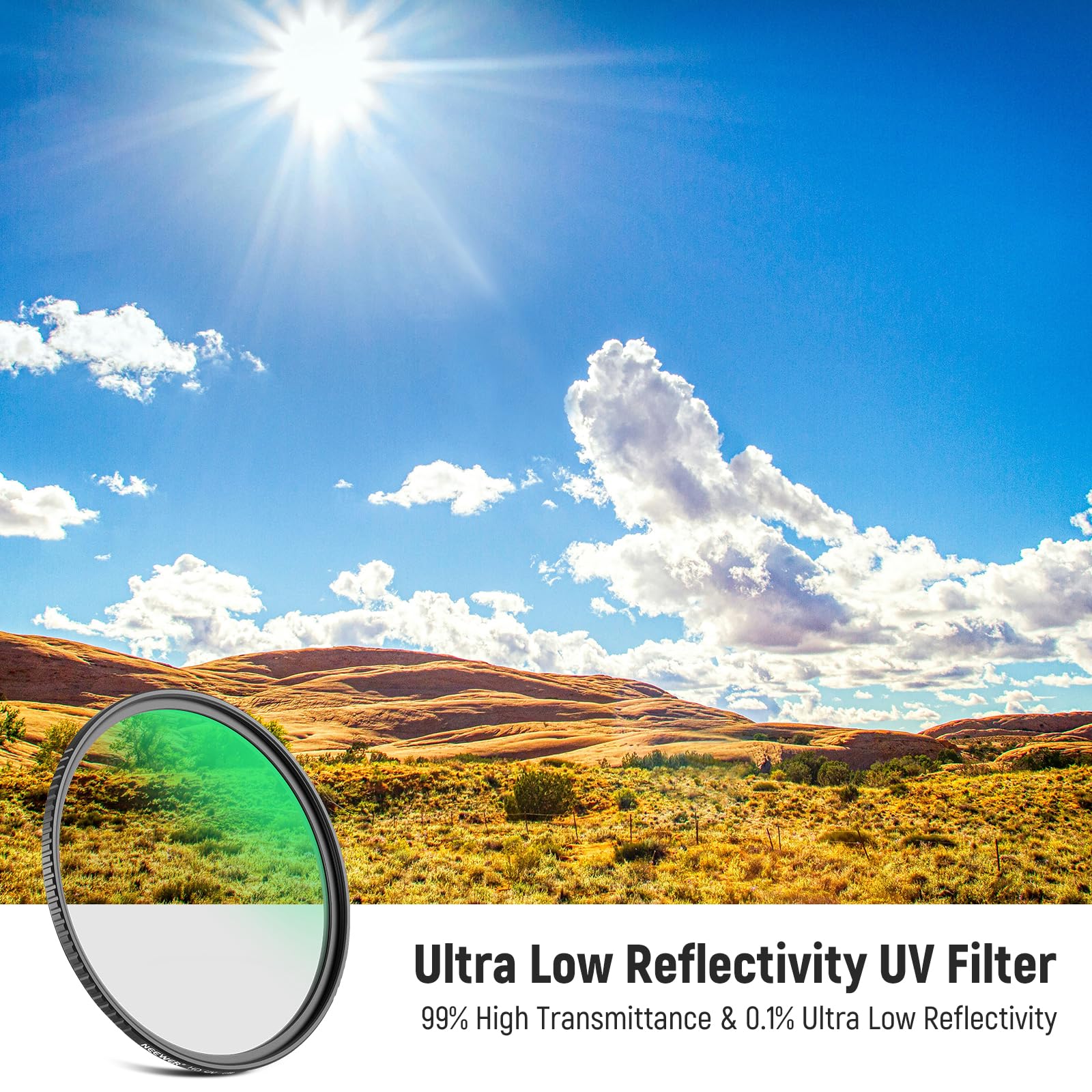 Neewer 67Mm Ultra Low Reflectivity Uv Lens Filter, Uv Protection Filter With Multi Resistant Coating, Hd High Transmittance Opti