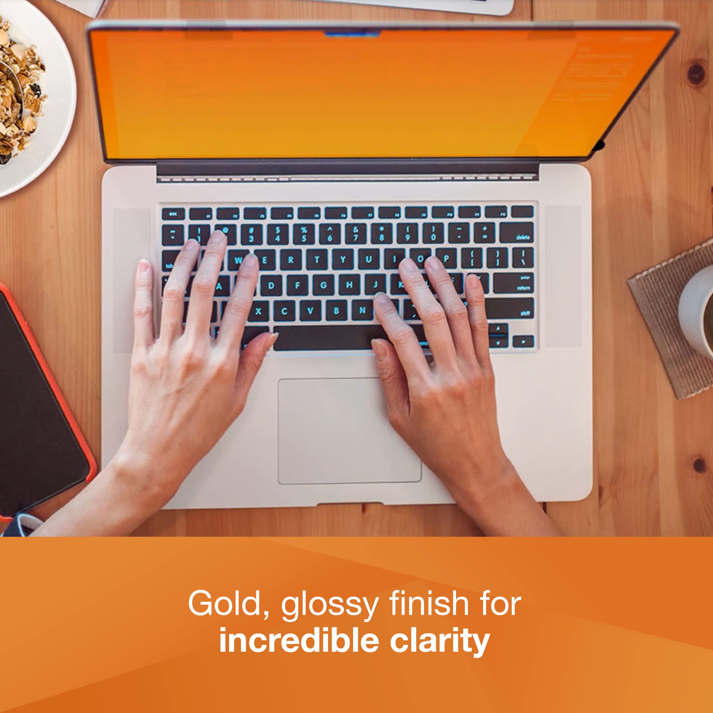 3M Privacy Filters 13.3" Widescreen Laptop Gold Privacy Filter GF133W9E with Comply Attachment System Tempered Glass