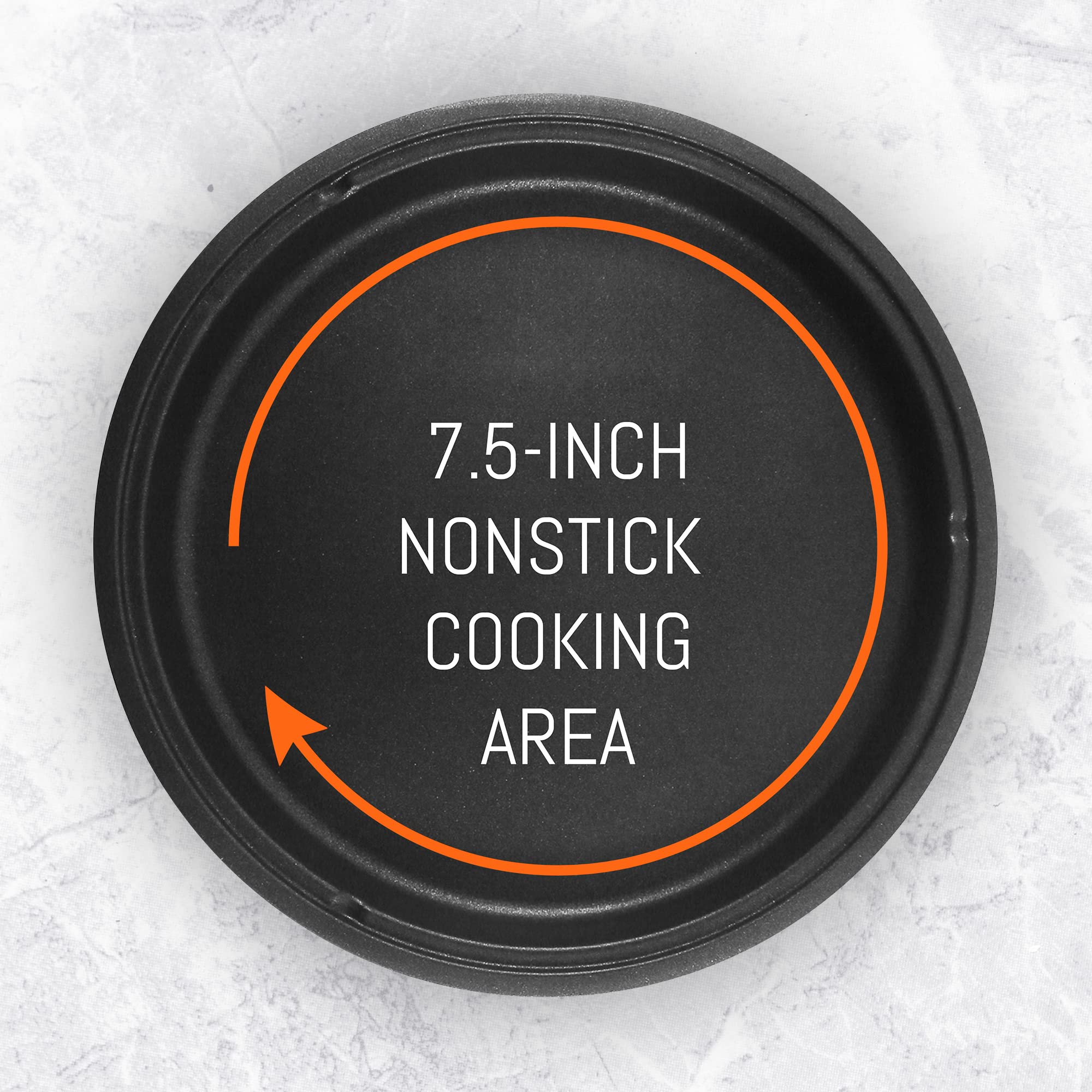 Elite Gourmet Egl 6101 Personal Stir Fry Griddle Pan, Rapid Heat Up, 650 Watts Non Stick Electric Skillet With Tempered Glass Li