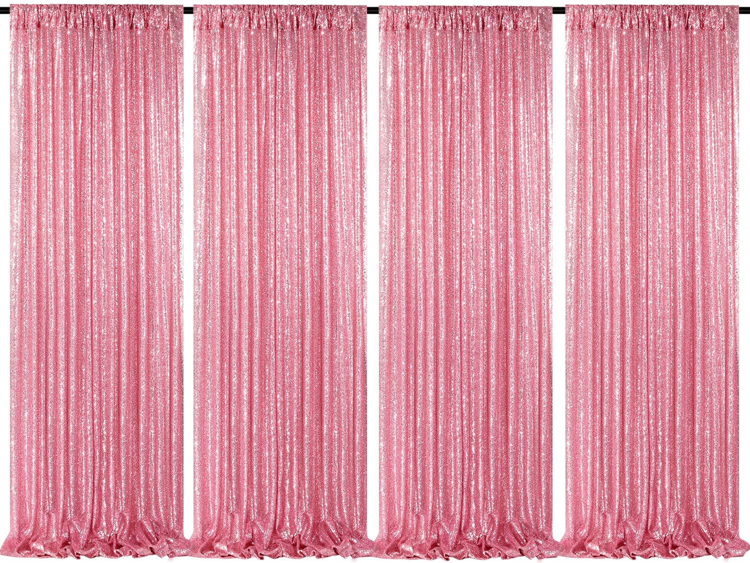 Backdrop Curtain Drapes 4 Pieces 2Ftx8Ft Blush Pink Wedding Backdrop For Bridal Shower Brithday Party Decor