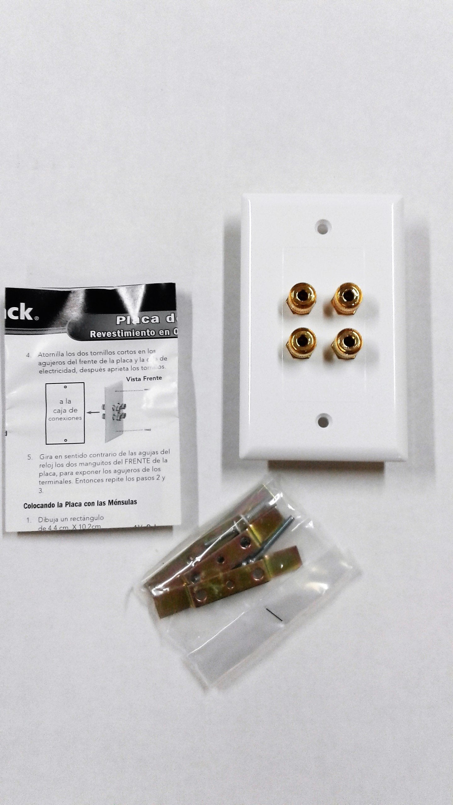 1 X 4 Terminal Speaker Wall Plate