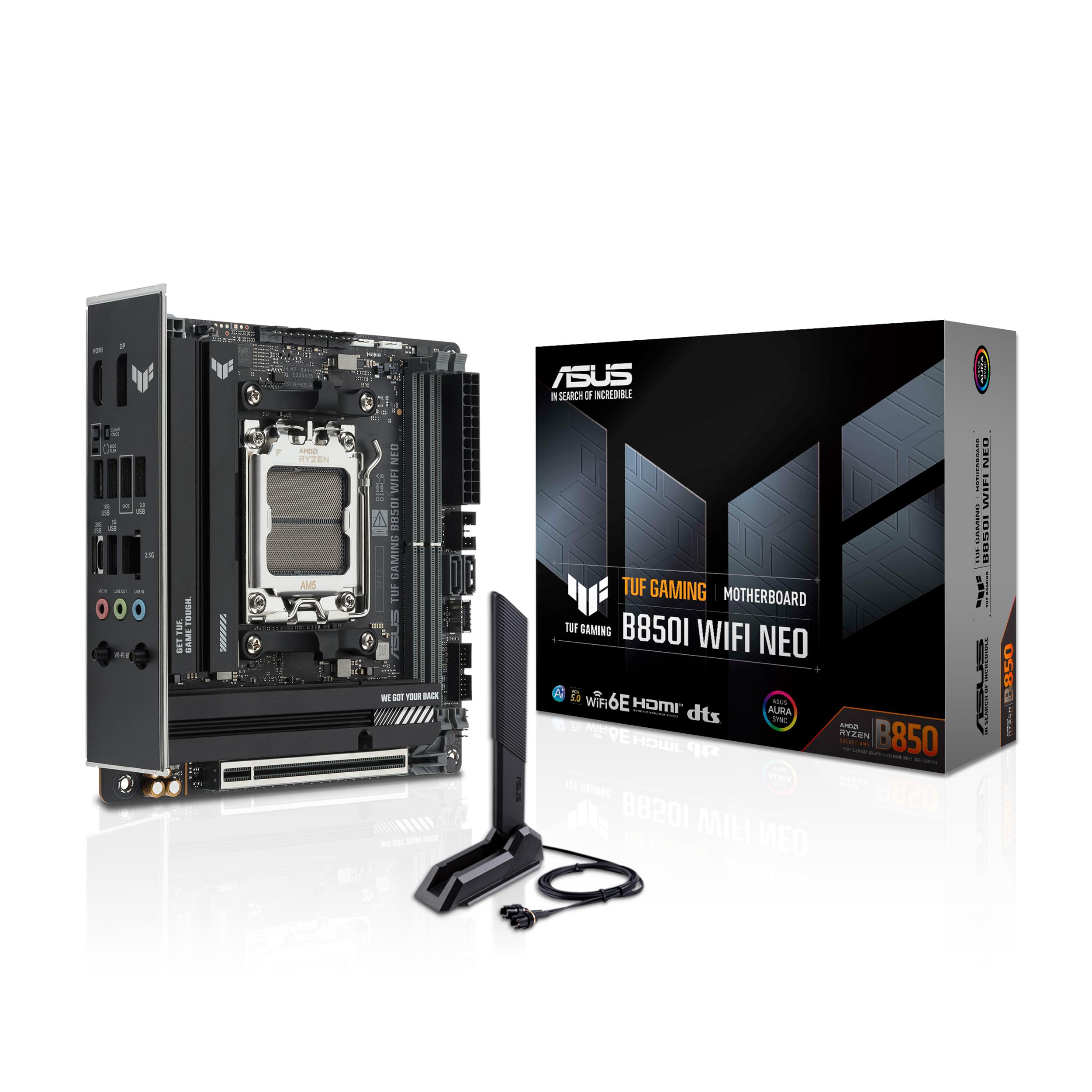 ASUS MB TUF GAMING B850I WIFI NEO B850 AM5 Max128GB DDR5 MiniITX Retail