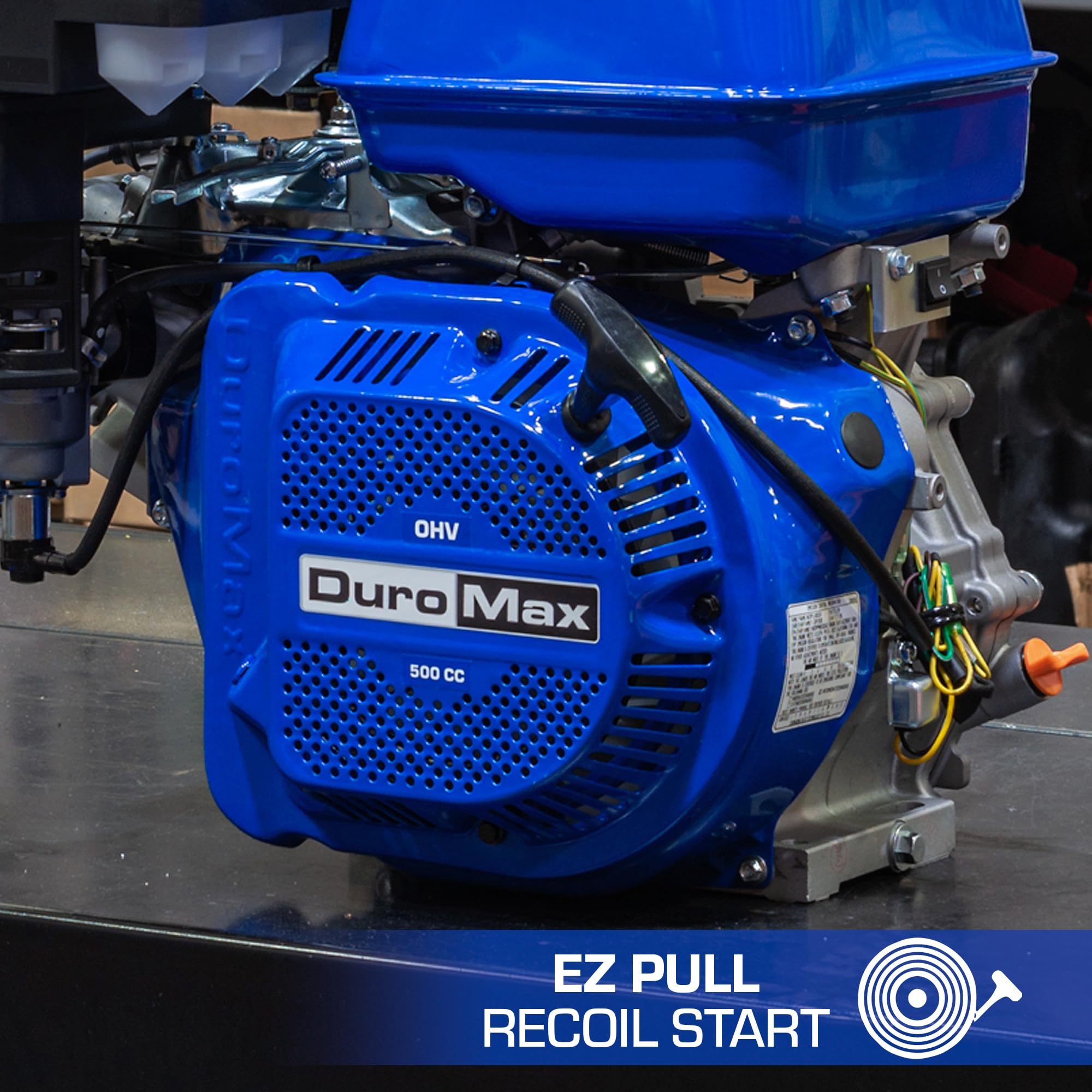 Duromax Xp20Hp 500Cc 1 Inch Shaft Recoil Start Gas Powered Engine, Blue