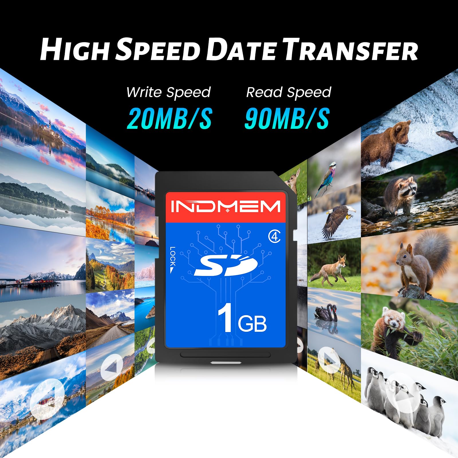 Indmem Sd Card 1Gb, 10 Packs Class 4 1Gb Flash Memory Card Mlc Standard Secure Digital Cards Camera Card