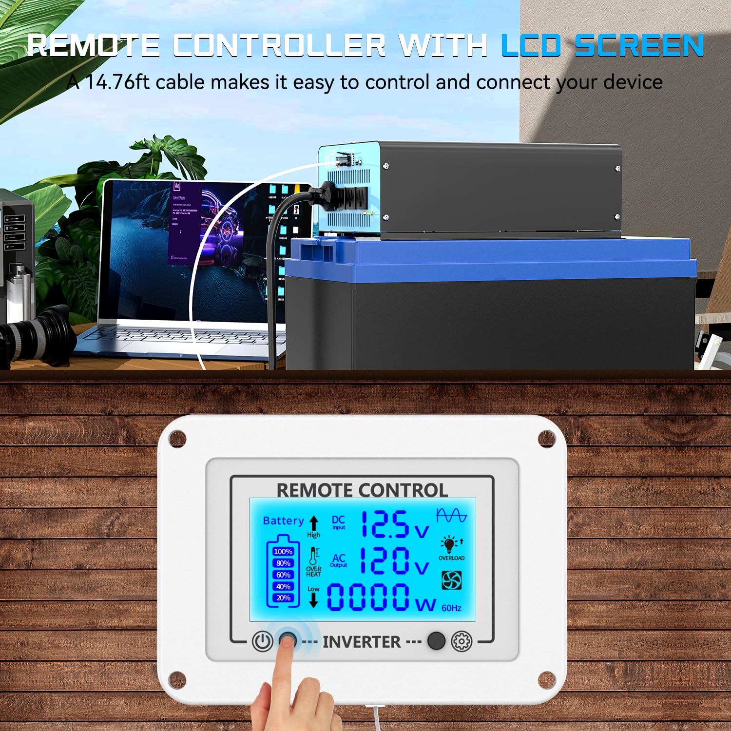 Olteanp New Upgraded 1500 Watts Pure Sine Wave Inverter, 12V Dc To 110V Ac Power Inverter With 4 Ac Outlets, Usb Port, Type-C Po