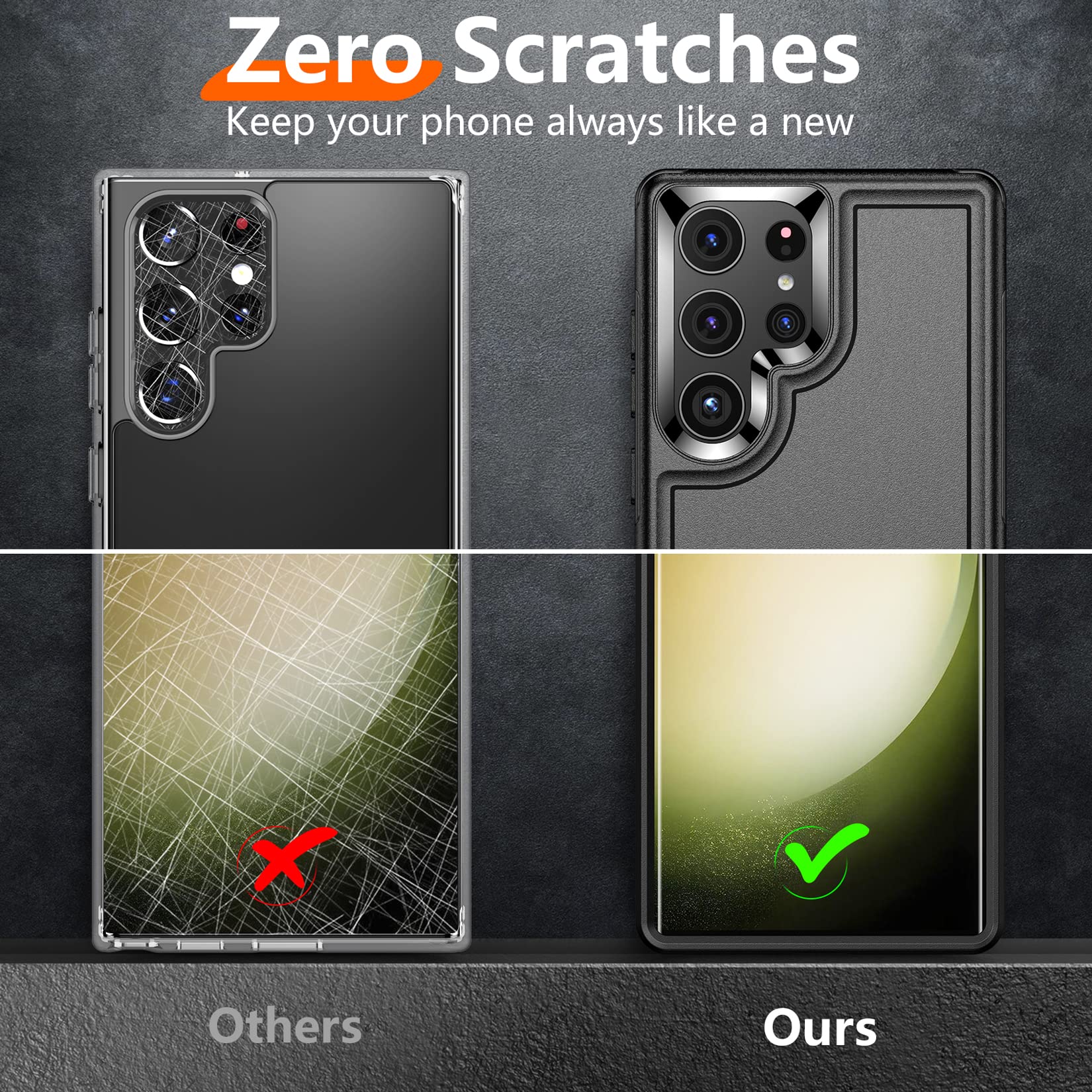 Red2Fire For Samsung Galaxy S23 Ultra Case, [Military Grade Shockproof] With 2Pcs [Soft Screen Protector + Lens Protector] Heavy