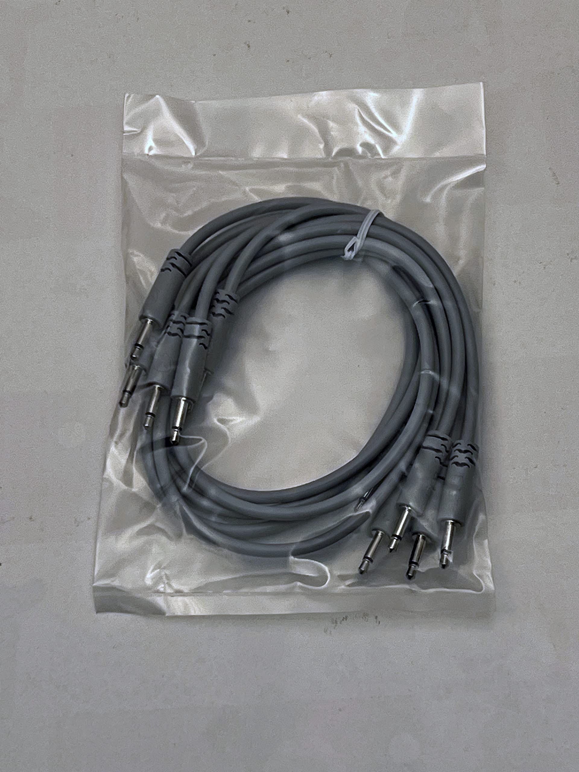Luigis Modular Supply Spaghetti Eurorack Patch Cables   Package Of 5 Light Gray Cables, 24 (60 Cm)