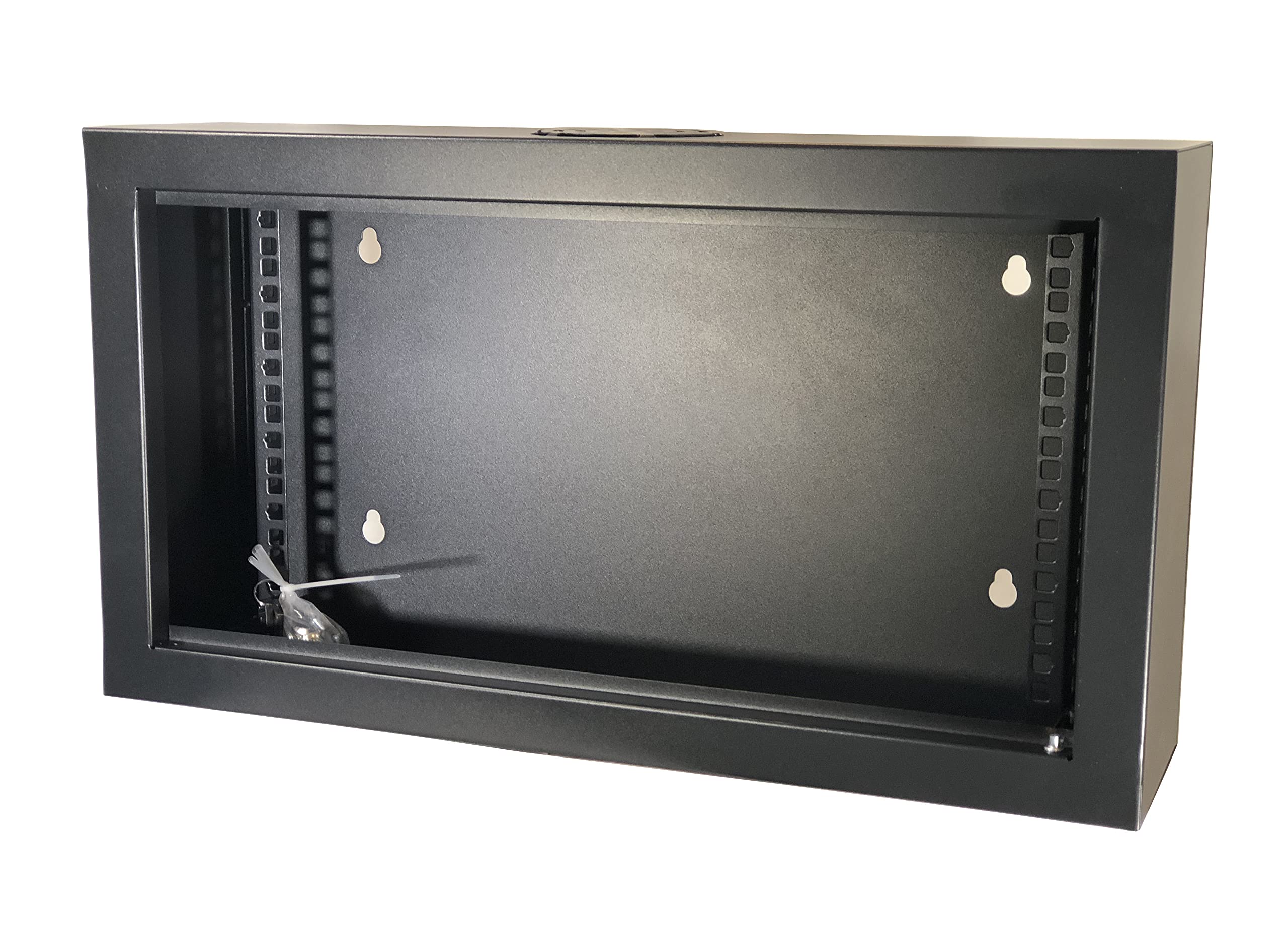 Cnaweb 6U 19'' Slim Soho Wall Mount Rack Cabinet Enclosure 6'' Depth   Black