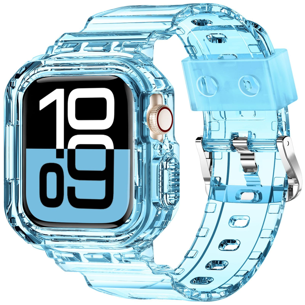 Xyf Compatible For Crystal Clear Apple Watch Bands, 46Mm Series 10 Bumper Case For Men Women Jelly Sport Case Band For Iwatch Ul