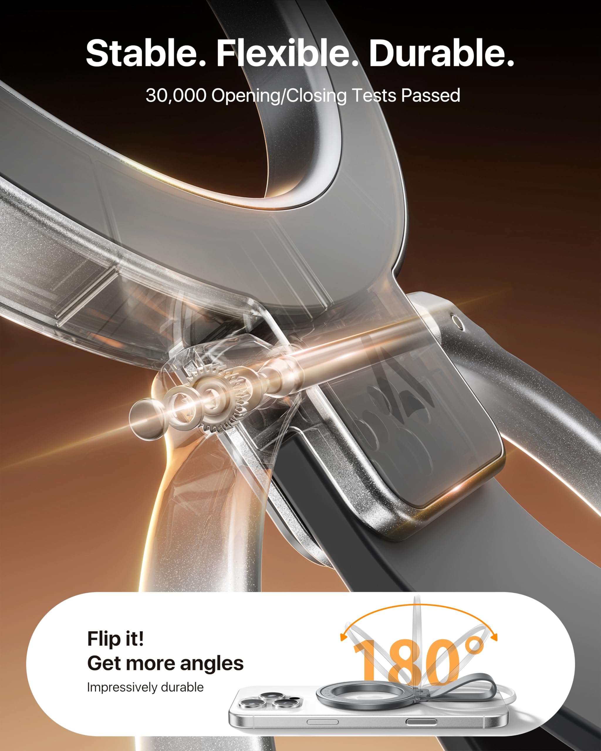 Andobil [2025 Unrivaled Stability] Magnetic Phone Grip Holder For Magsafe Ring Stand Holder Kickstand Compatible With Magsafe Ac