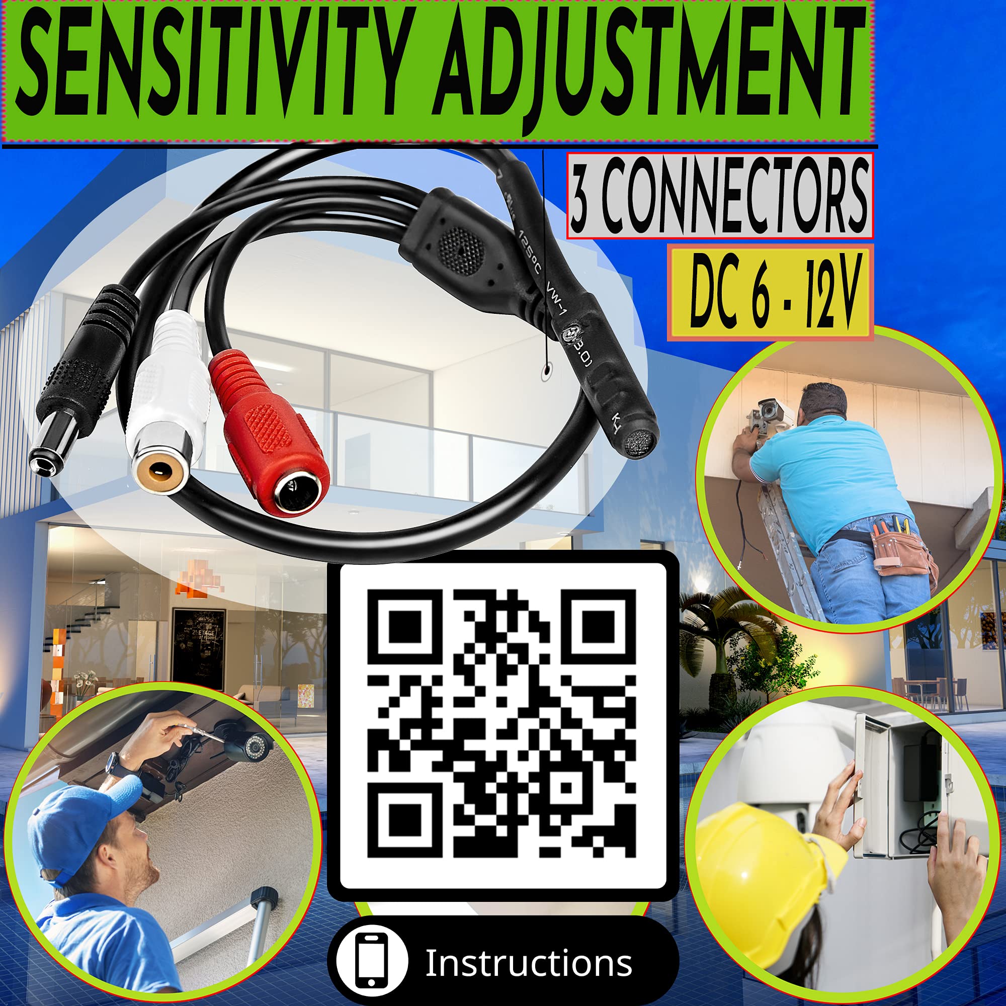 Cctv Microphone Security Microphone Audio Microphone Tiny Outdoor Cctv Surveillance Microphone Rca Microphone Dvr With High Sens