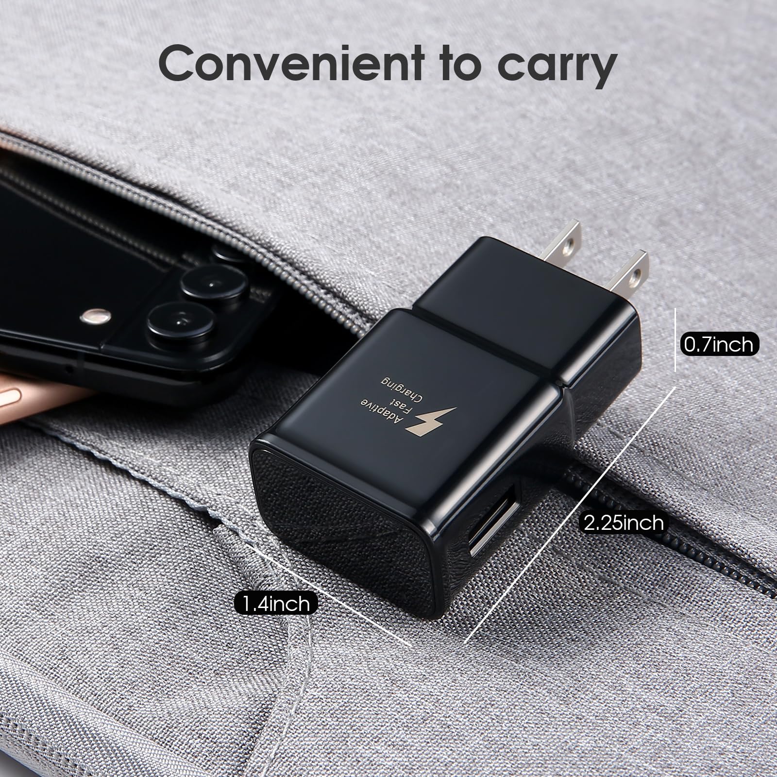 Samsung Adaptive Fast Charging Adapter Quick Charge Charging Block Wall Charger Plug Compatible Samsung Galaxy S24/S24 Ultra/S23/S23 Ultra/S22/S21/S20/S10/S9/S8/S7/S6 Edge/Note 10 9 8/Lg(4 Pack)