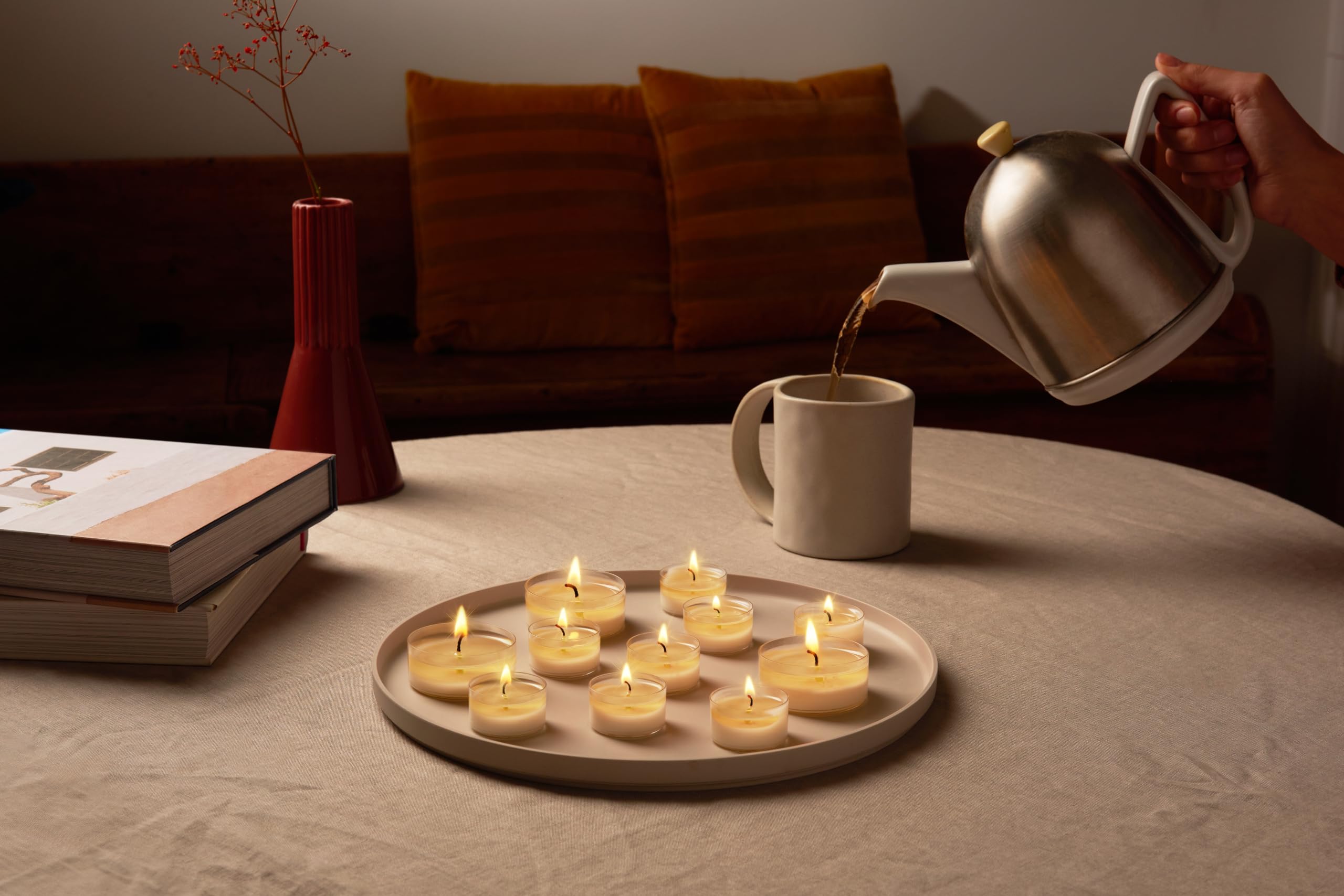 Bolsius Maxi Xl Tealight Candles   Clear Cup   White   Box Of 12 Transparent Tealights   Long Burning Time Of 8 Hours   Interior