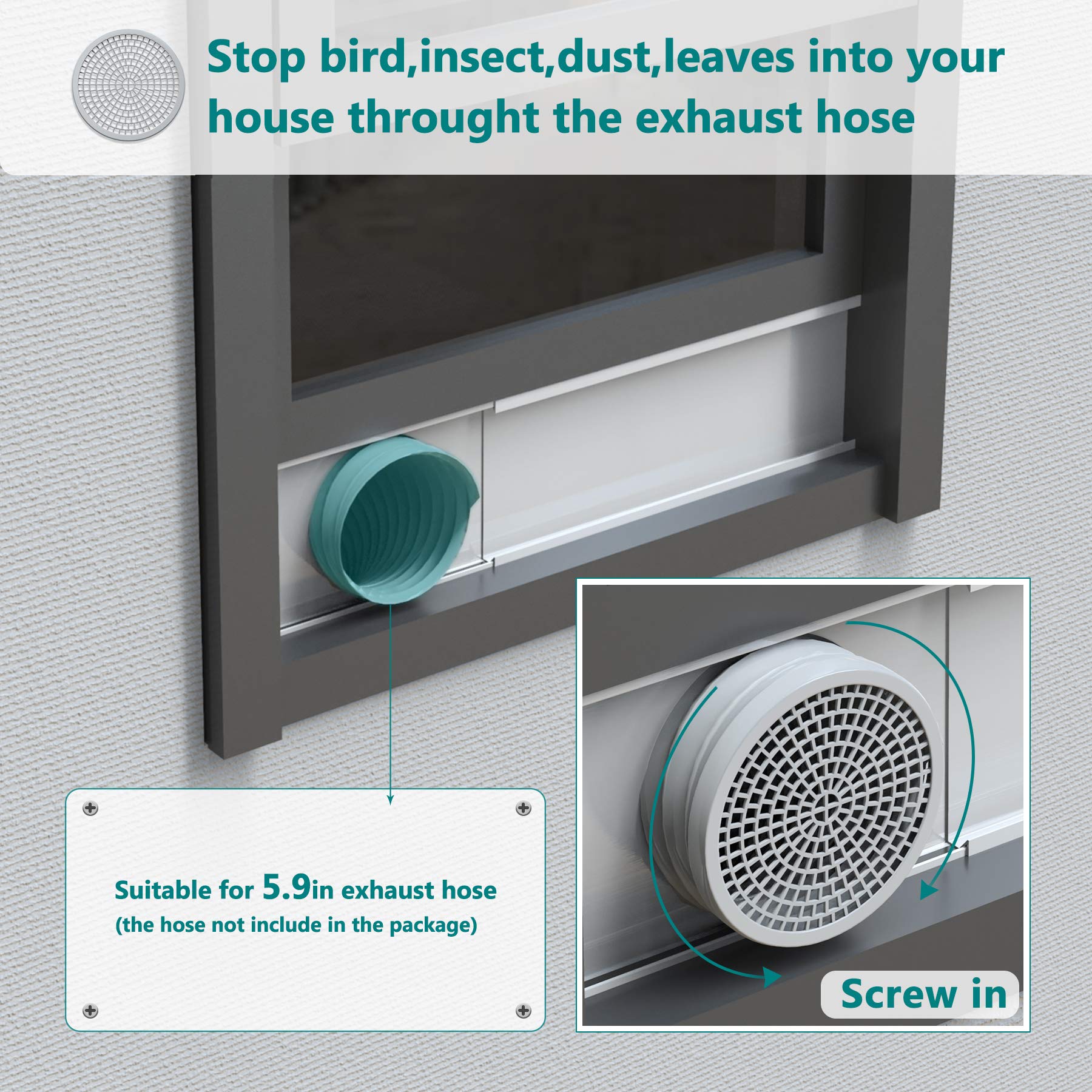 Daisypower Portable Air Conditioner Window Kit,Adjustable Window Vent Kit For Sliding Window,Portable Air Conditioner Replacemen