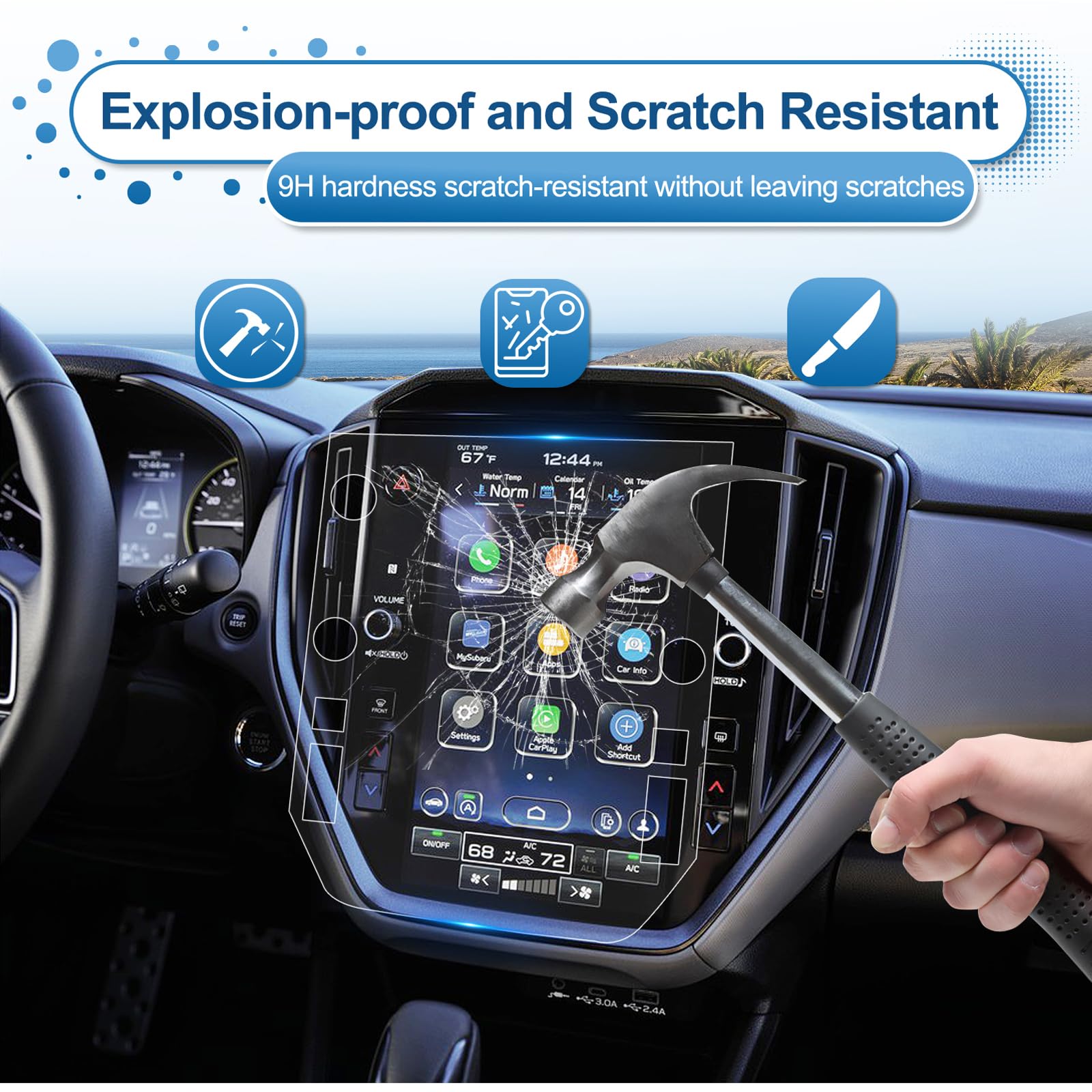 Coleya 2024 Crosstrek Screen Protector For Subaru Crosstrek (Premium/Sport/Limited/Wilderness) 11.6 Inch Touch Screen, 9H Hardne