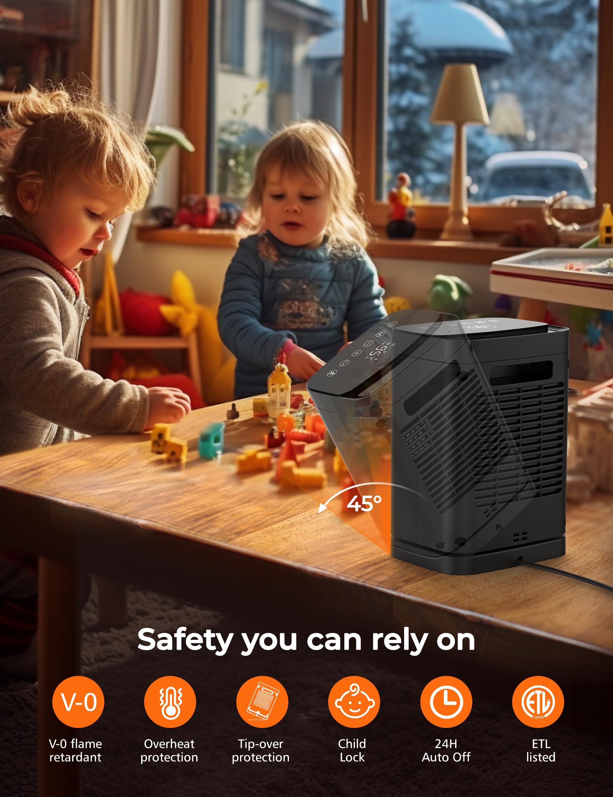 Space Heaters With Motion Sensor,Portable Heaters For Indoor Use,Electric Small Heaters For Large Room Bedroom Office Garage Des