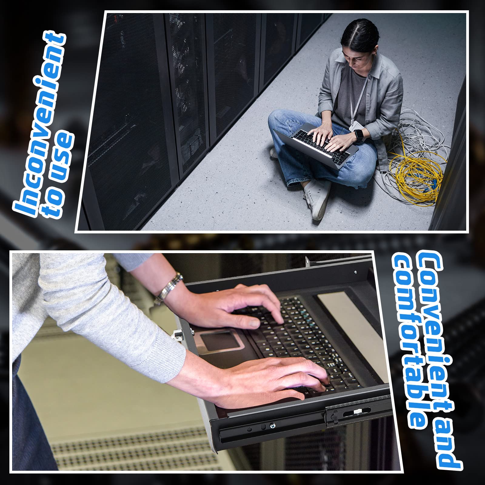 1U Rack Mount Sliding Keyboard Tray Cantilever Network Equipment Racks 19 Inch Cabinet Drawer Sliding Shelf For Server Data Musi